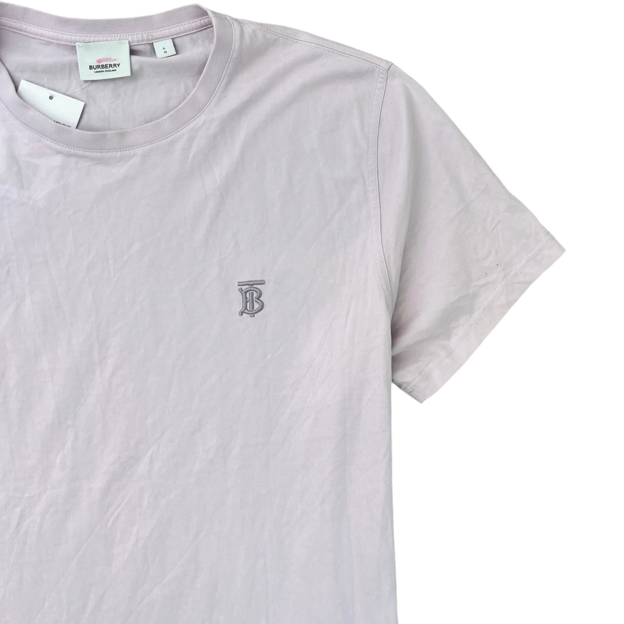 Men's Embroidered Logo T-Shirt Purple Size L - Image 5