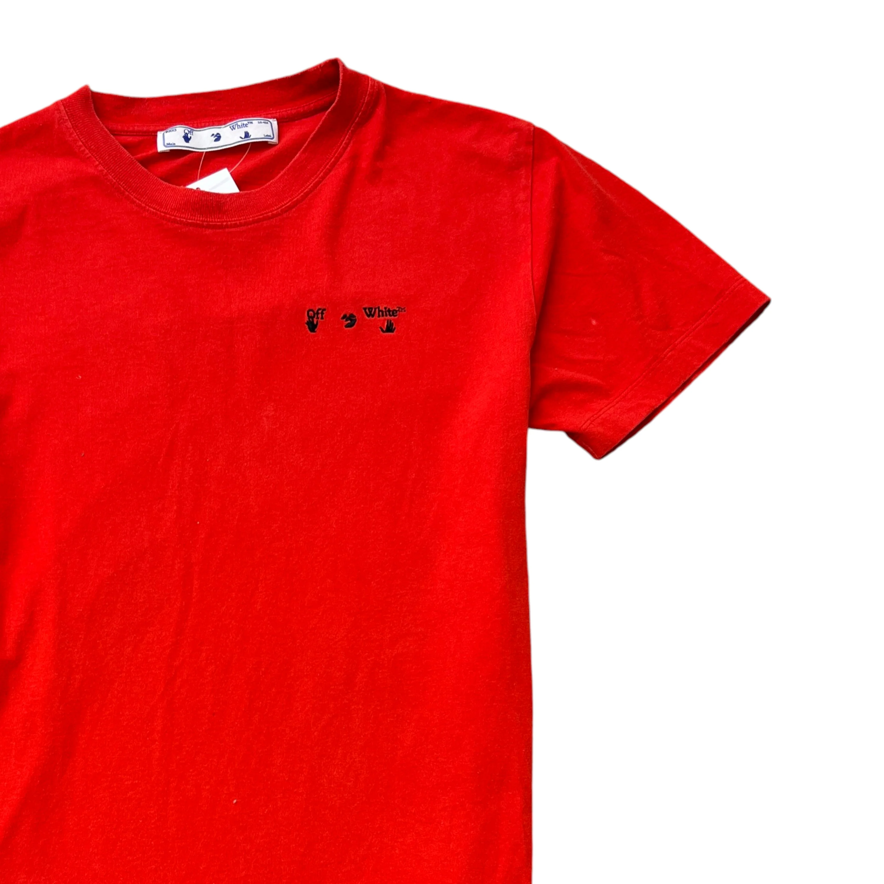 Men's Embroidered Logo T-Shirt Red Size M - Image 3