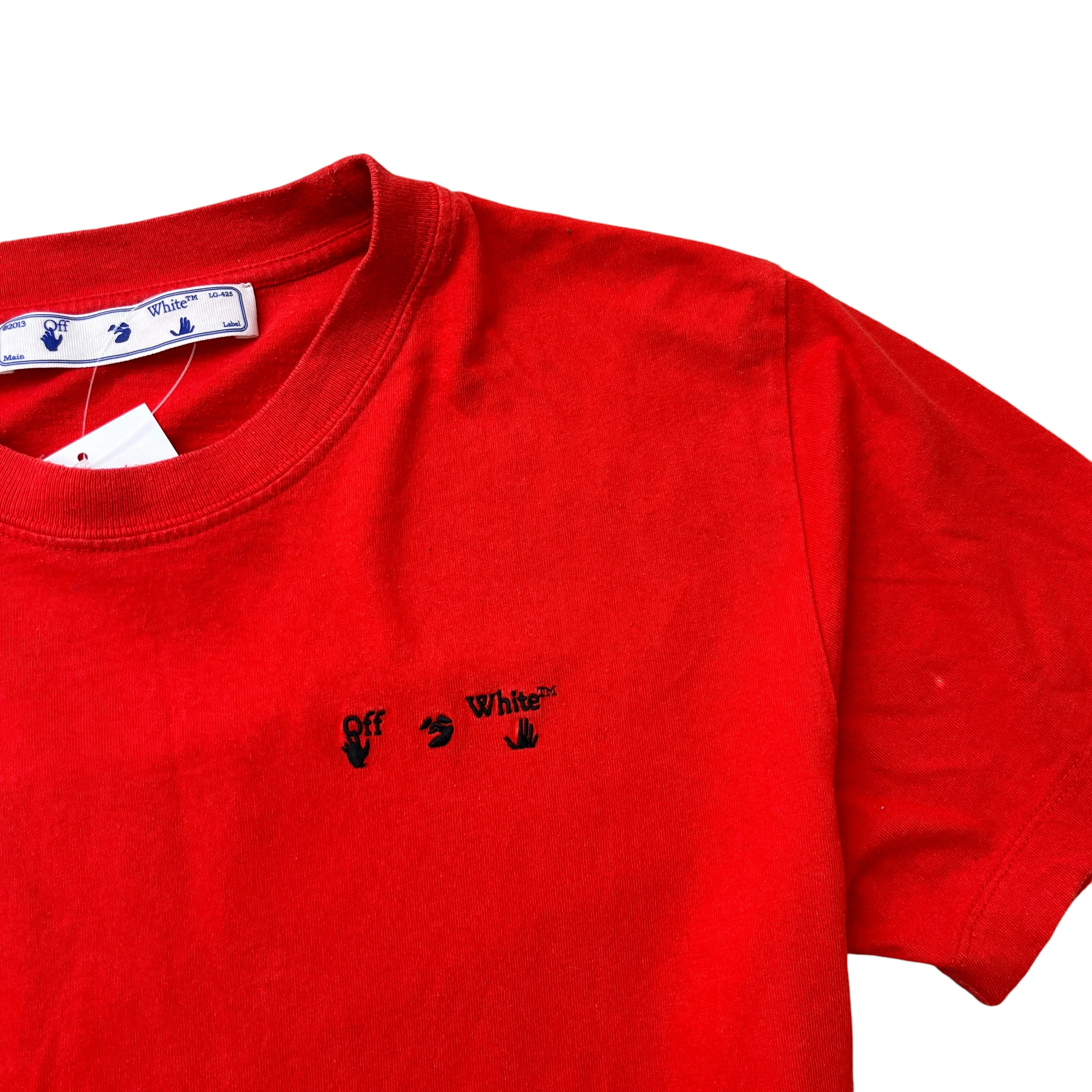 Men's Embroidered Logo T-Shirt Red Size M - Image 5