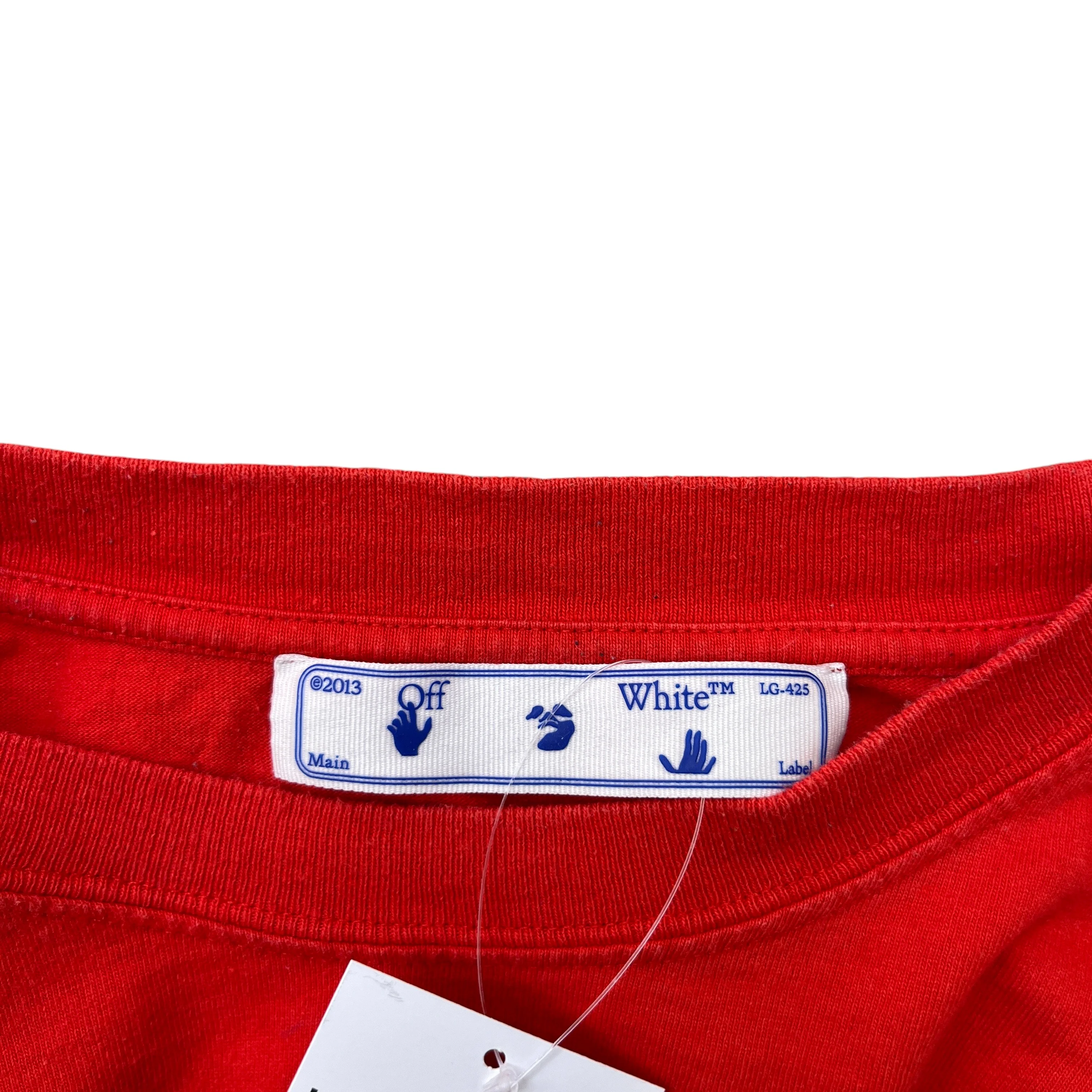 Men's Embroidered Logo T-Shirt Red Size M - Image 7