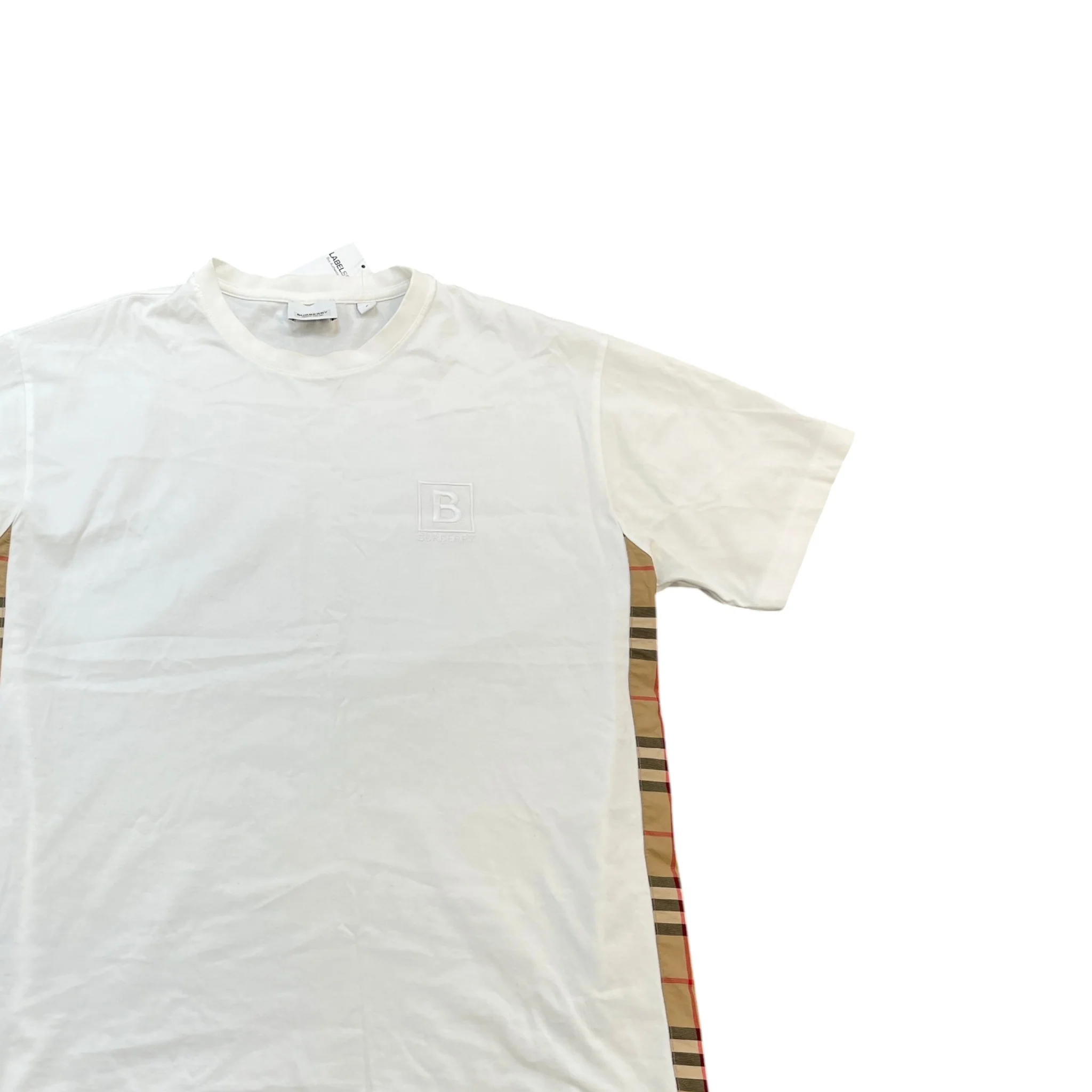 Men's Embroidered Logo T-Shirt White Size S - Image 3