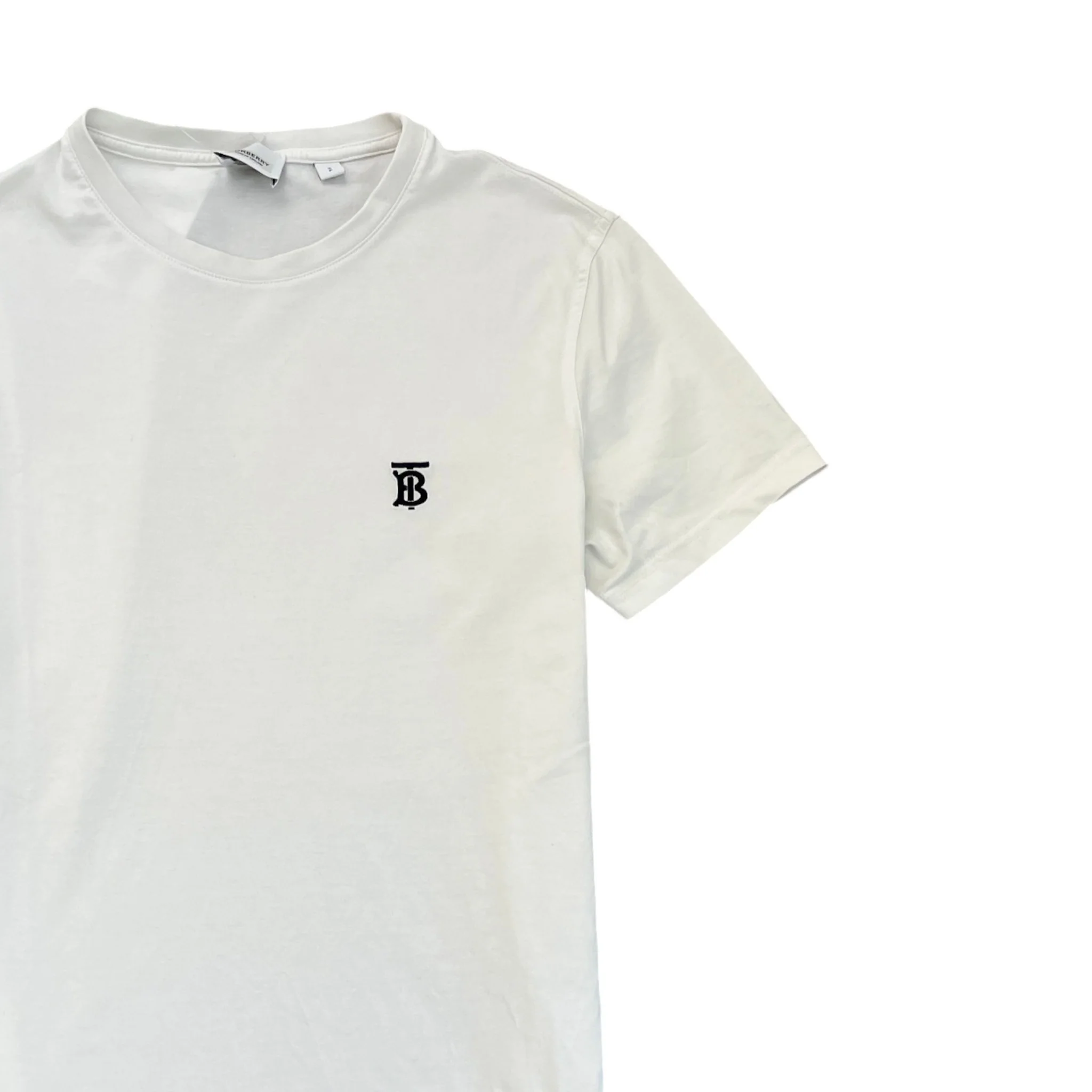 Men's Embroidered Logo T-Shirt White Size S - Image 3