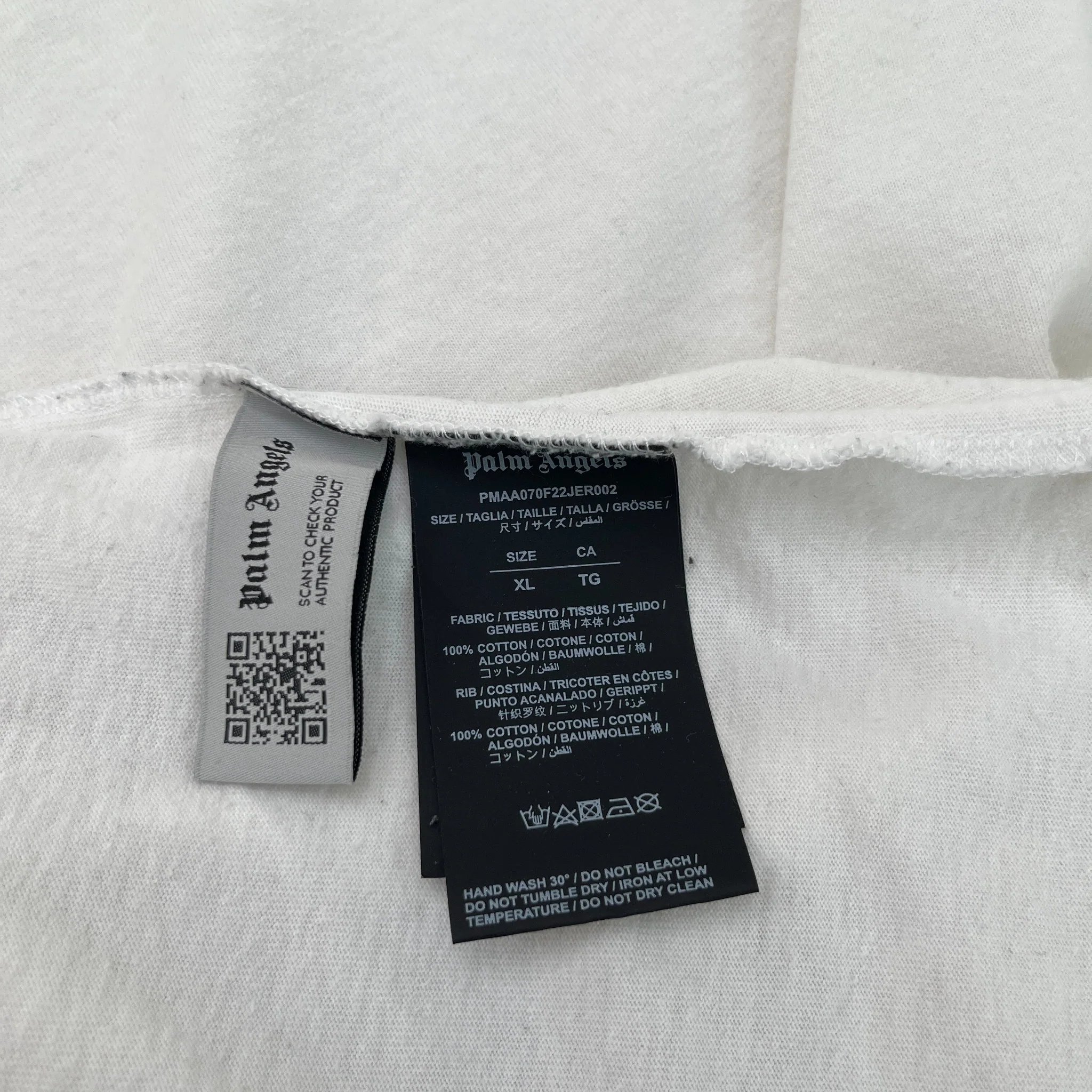 Men's Embroidered Logo T-Shirt White Size XL - Image 6