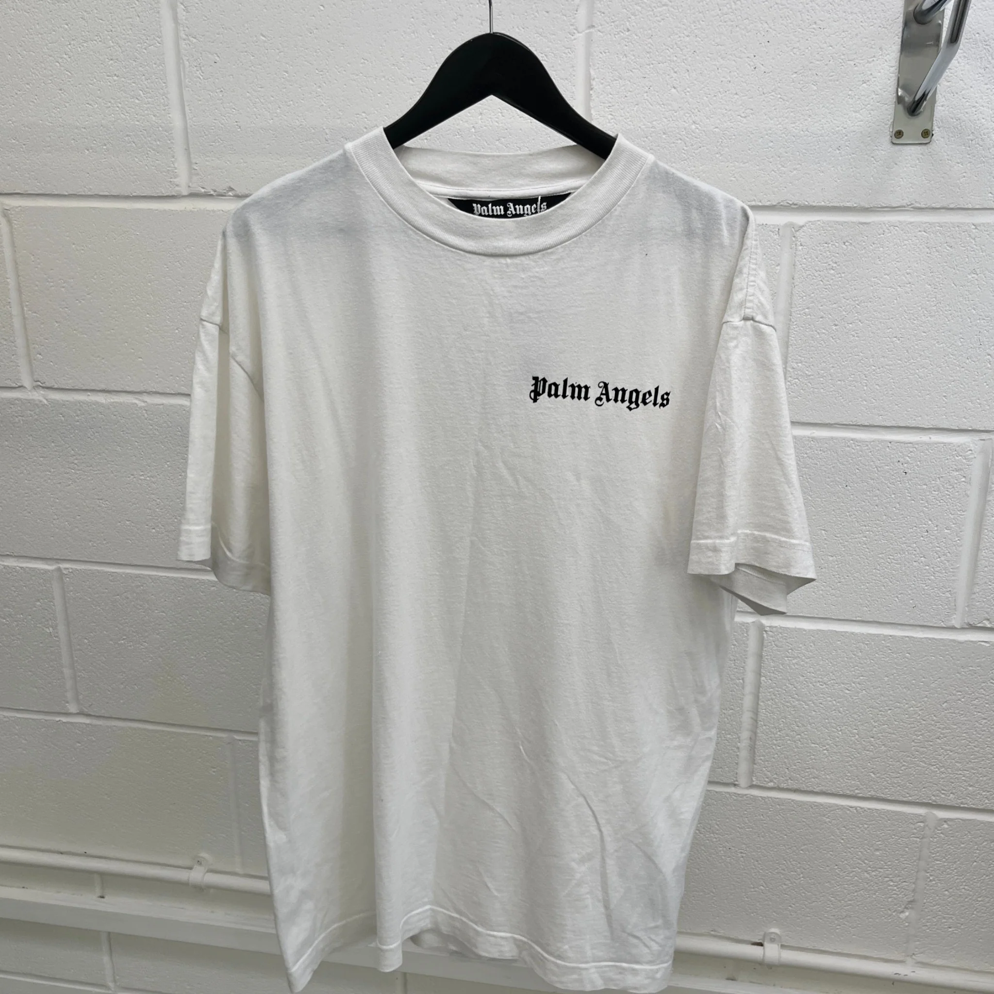 Men's Embroidered Logo T-Shirt White Size XL - Image 8