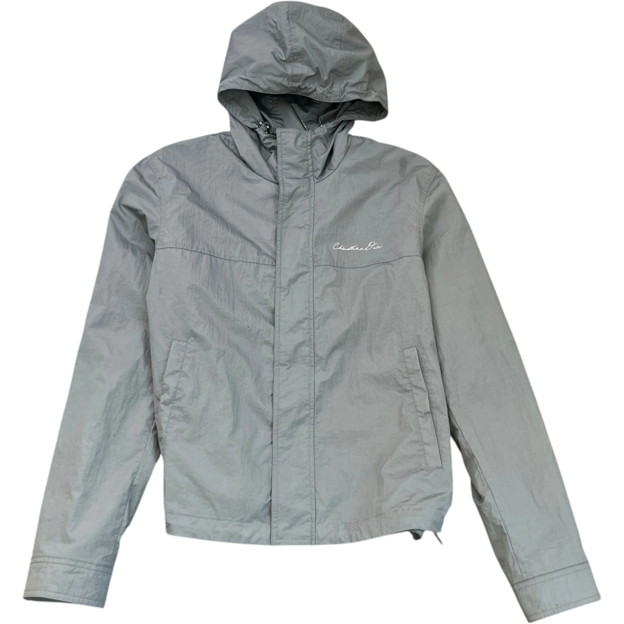 Men's Embroidered Logo Windbreaker Grey Size IT 50 / L