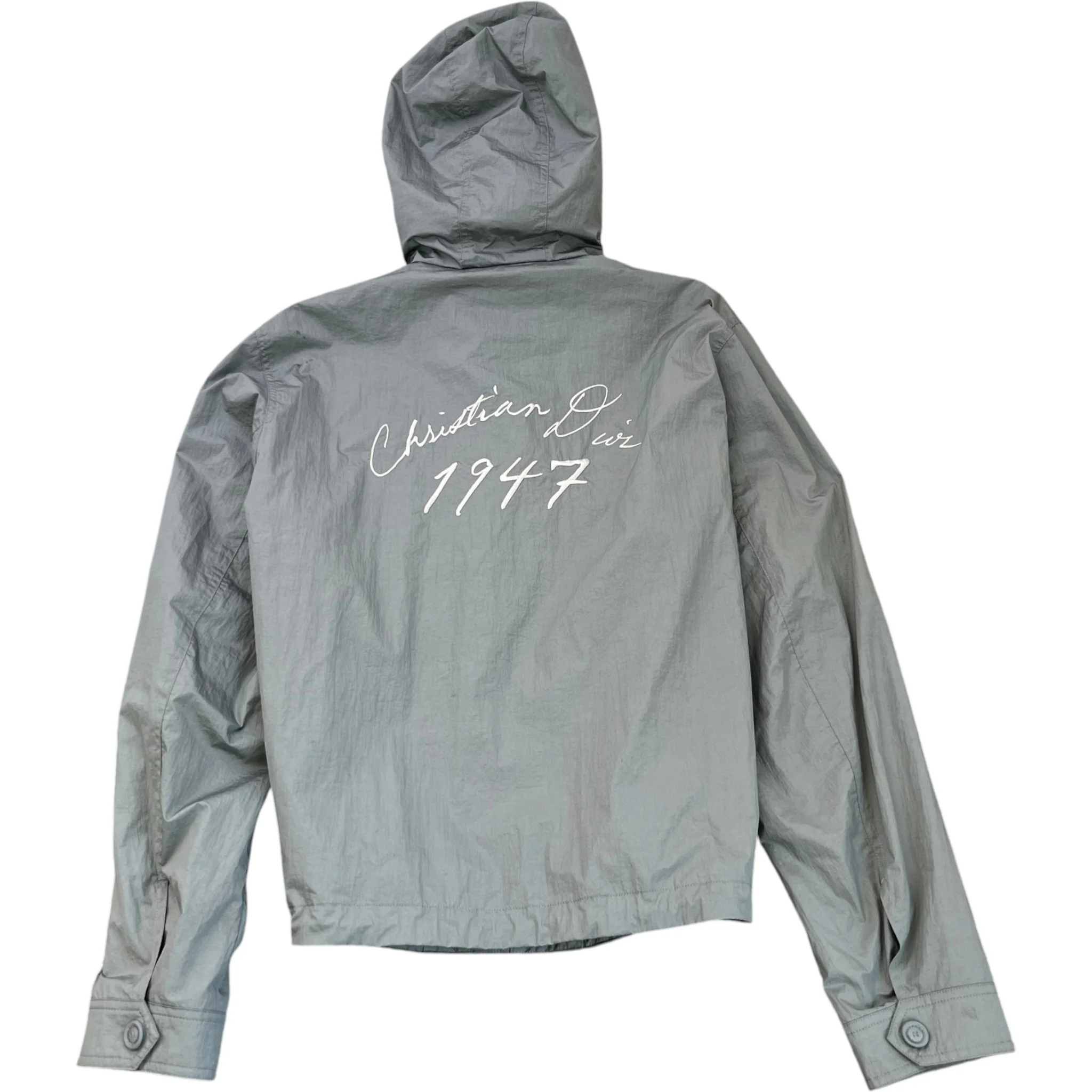 Men's Embroidered Logo Windbreaker Grey Size IT 50 / L - Image 2