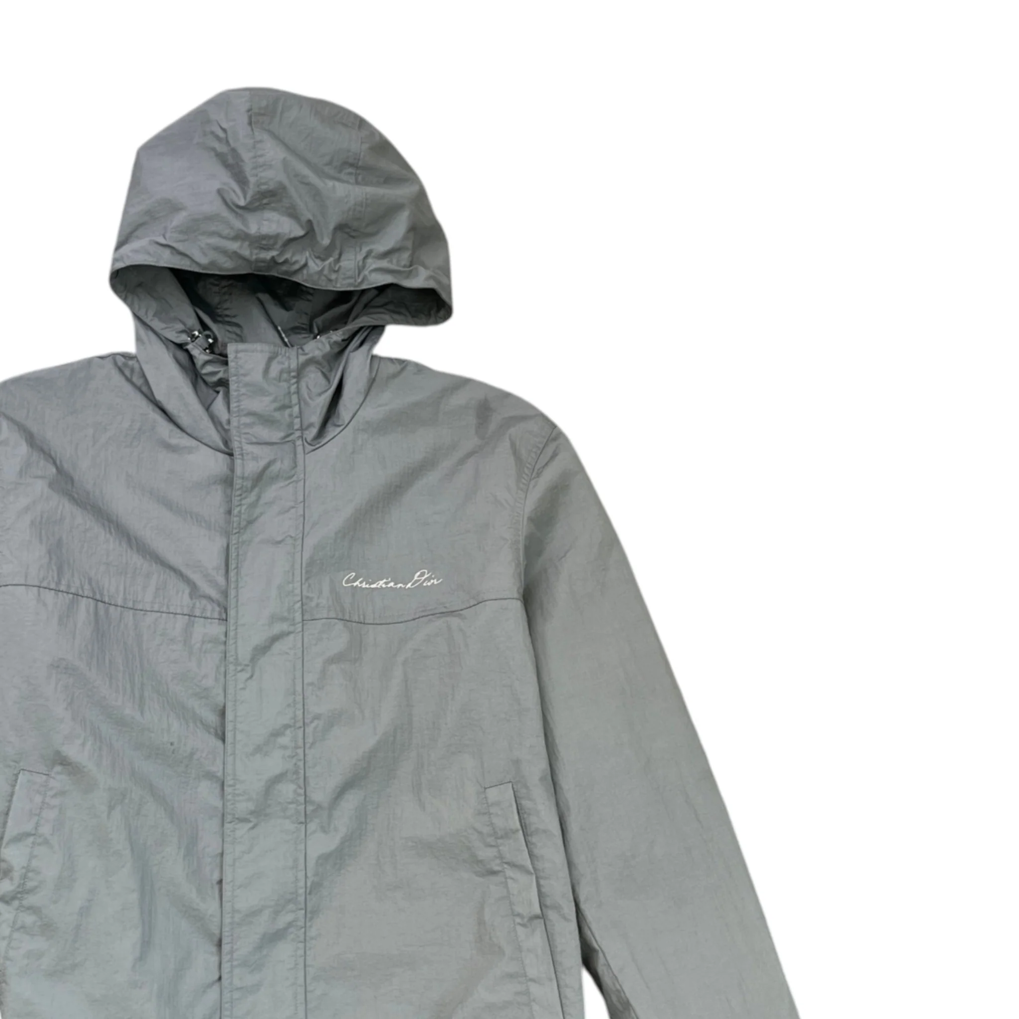 Men's Embroidered Logo Windbreaker Grey Size IT 50 / L - Image 3