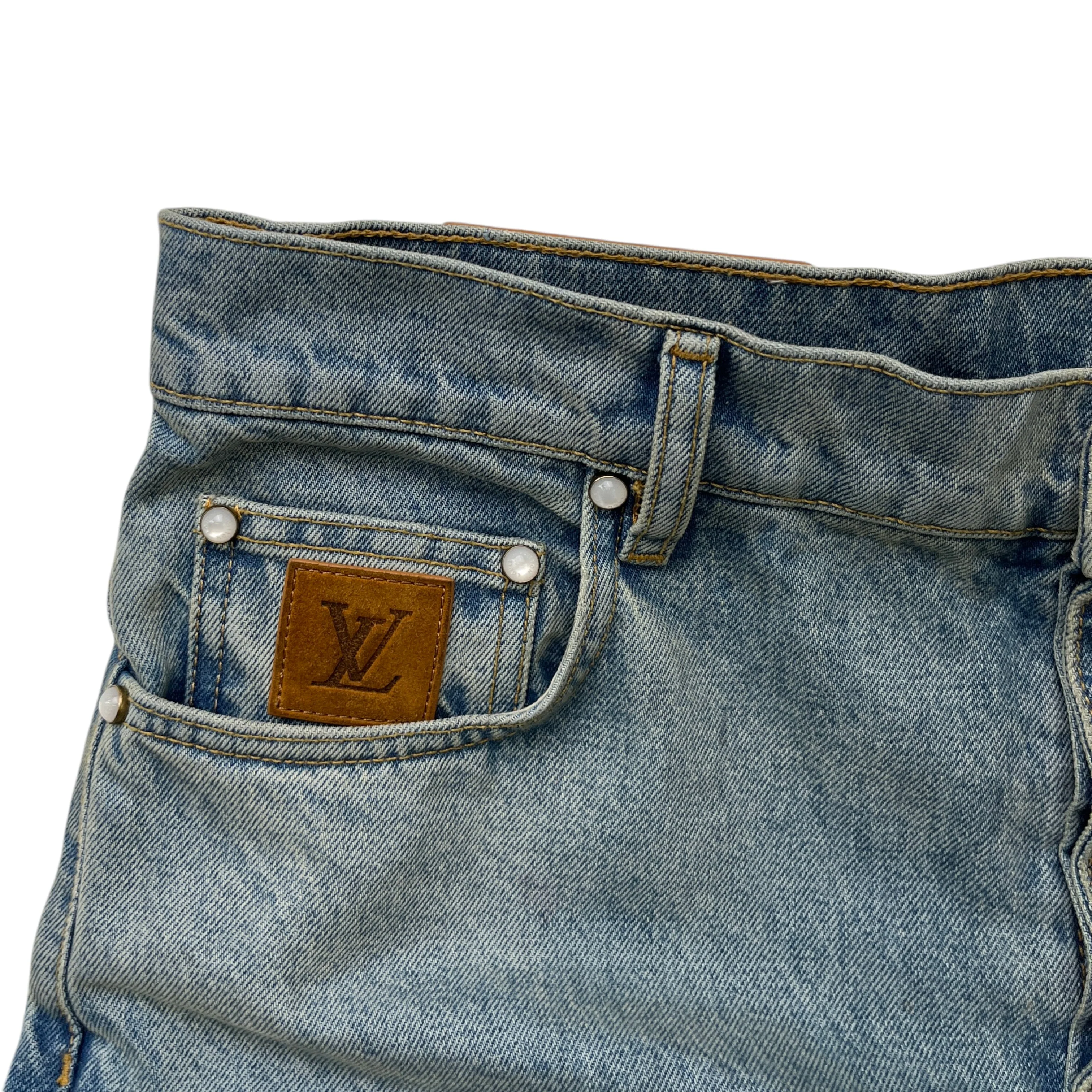 Men's Embroidered Lv Jeans Blue Size XS - Image 5