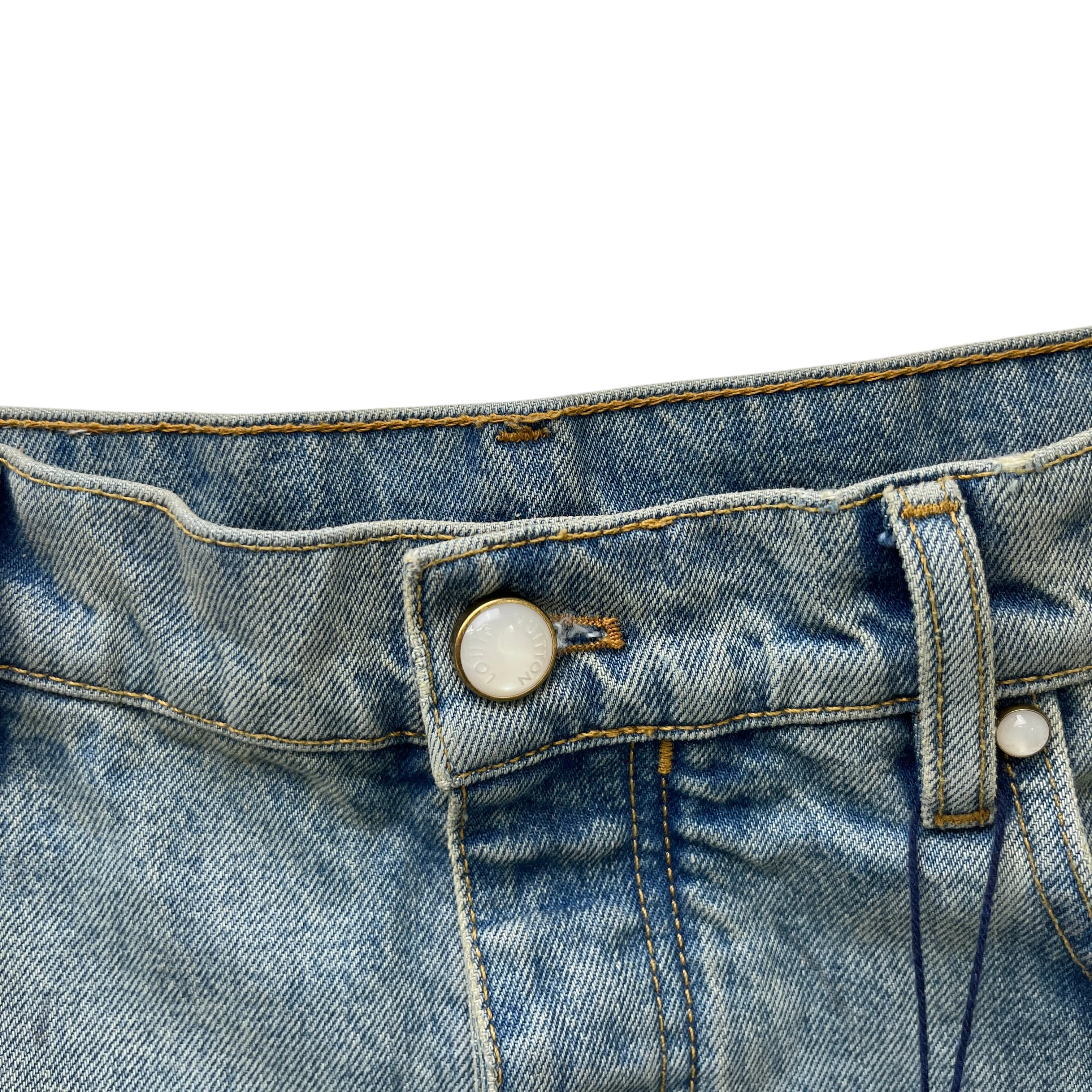 Men's Embroidered Lv Jeans Blue Size XS - Image 7