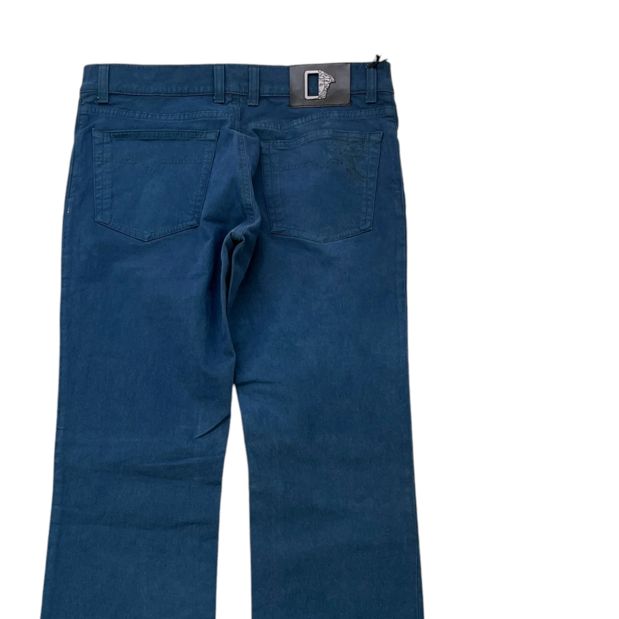 Men's Embroidered Medusa Logo Jeans Blue Size Waist 33" - Image 4