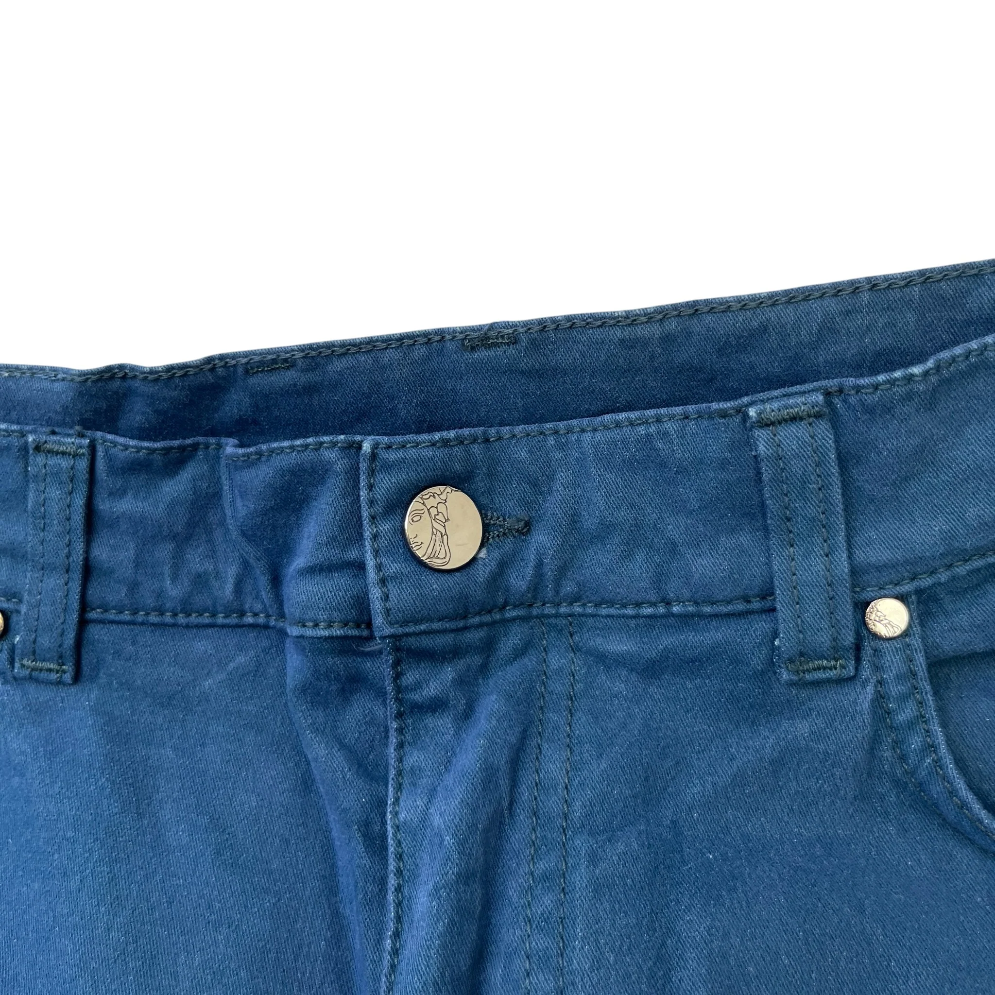 Men's Embroidered Medusa Logo Jeans Blue Size Waist 33" - Image 5