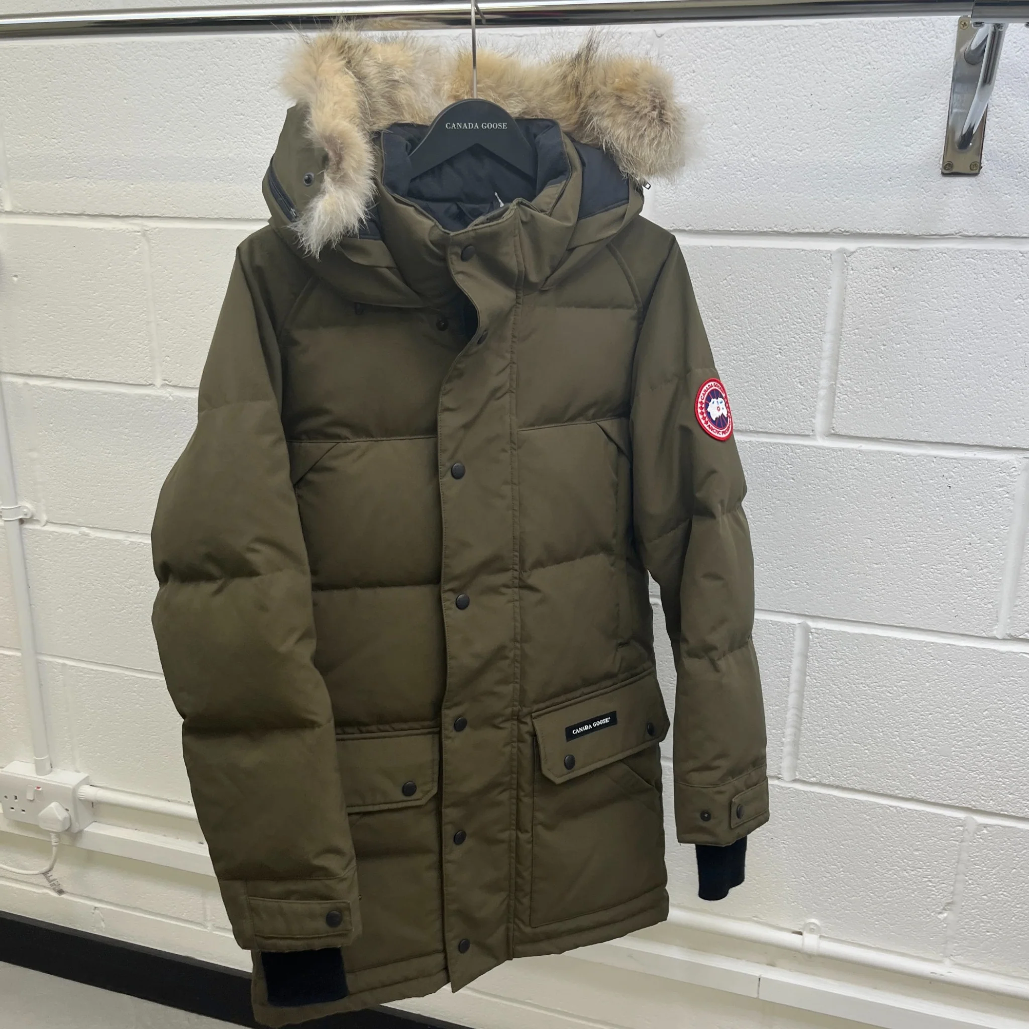 Men's Emory Down Jacket Khaki Size S - Image 9