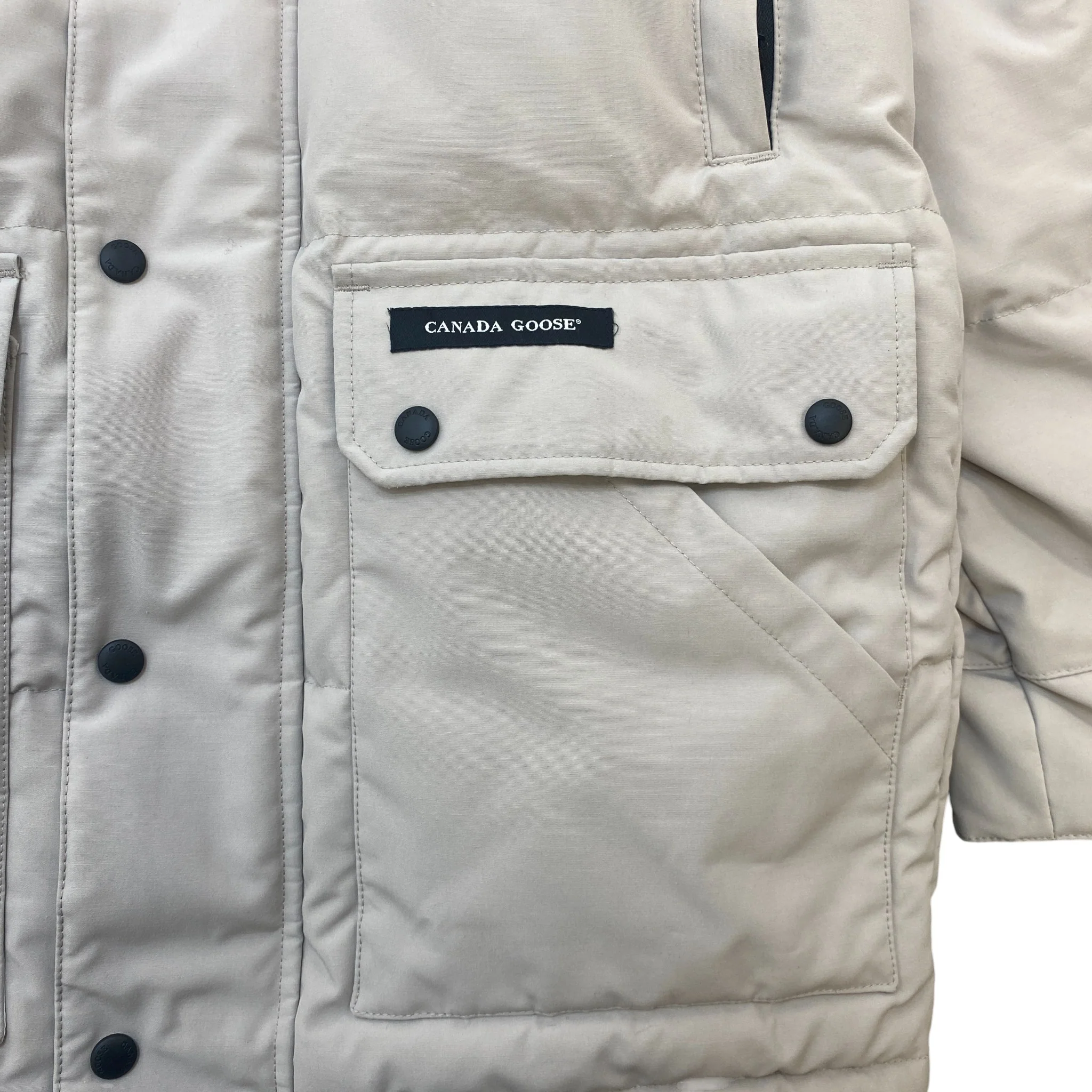 Men's Emory Parka Down Jacket Beige Size M - Image 7