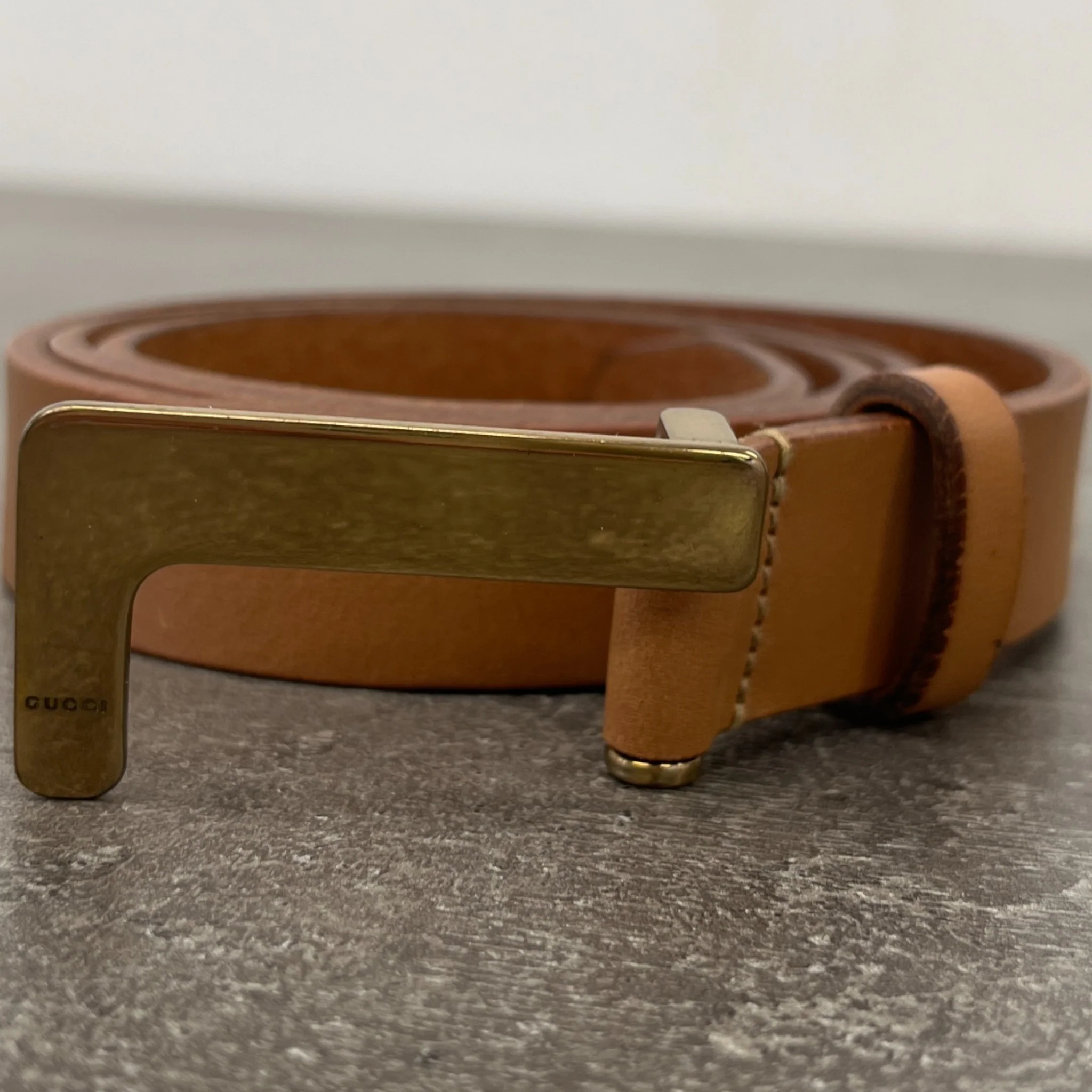 Men's Engraved Logo Belt Brown Size Waist 30" - Image 6