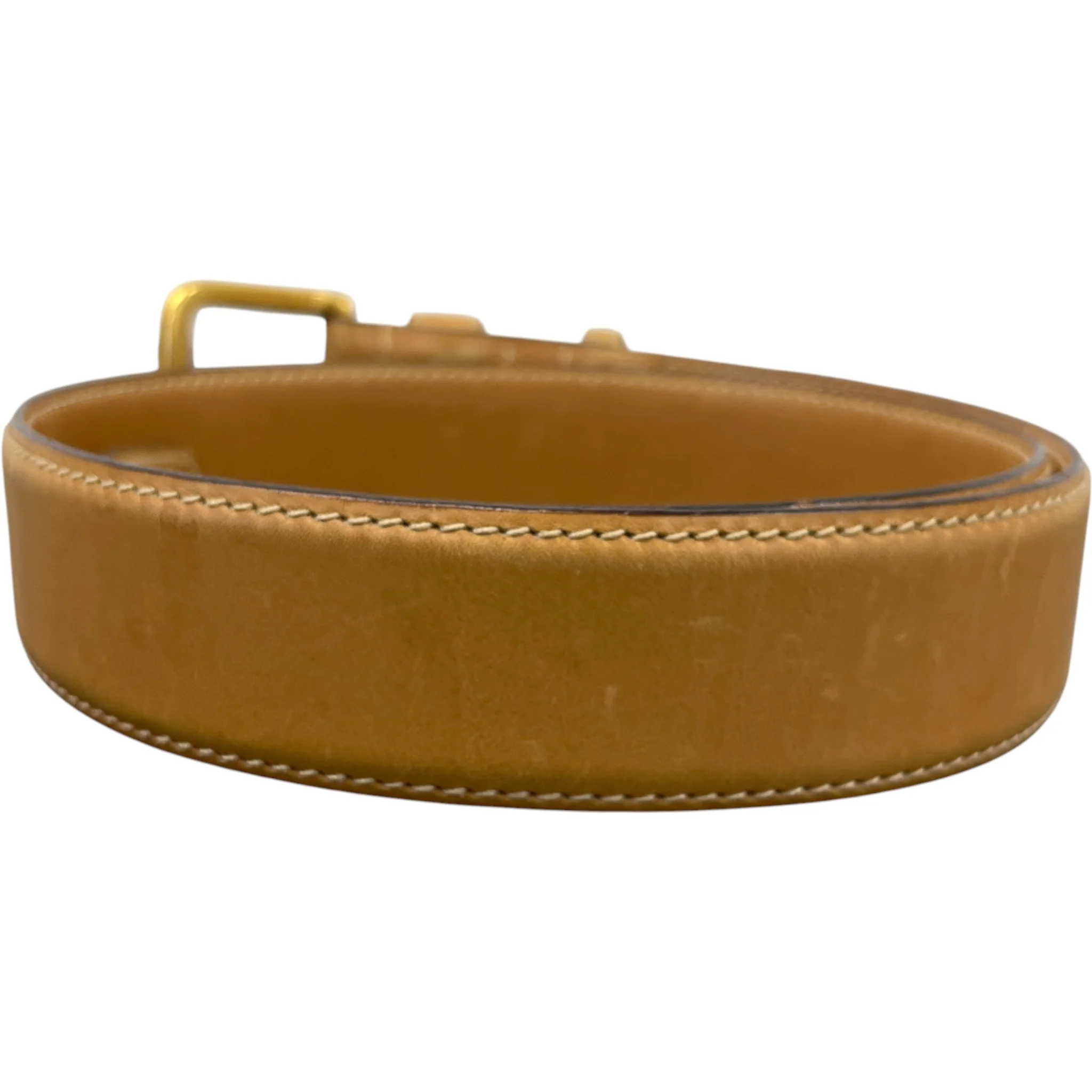 Men's Engraved Logo Belt Tan Size Waist 30" - Image 2