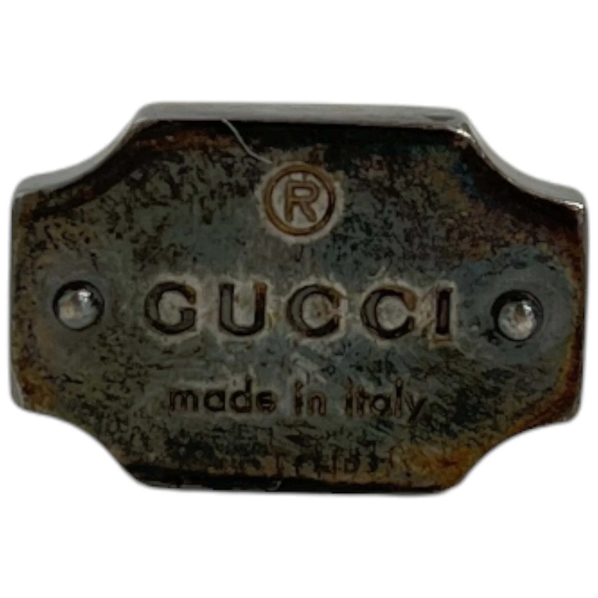 Men's Engraved Logo Cufflinks Silver - Image 2