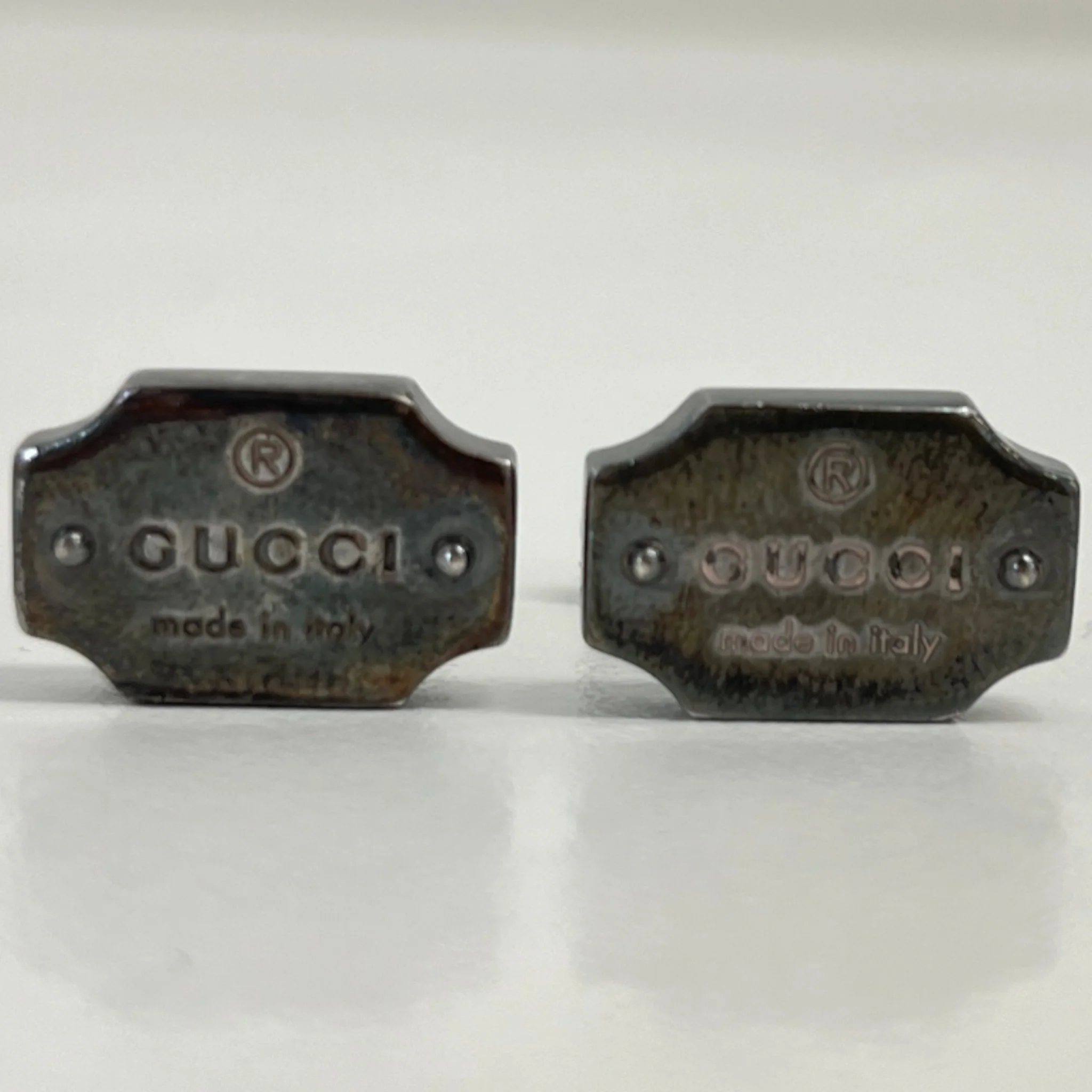 Men's Engraved Logo Cufflinks Silver - Image 6