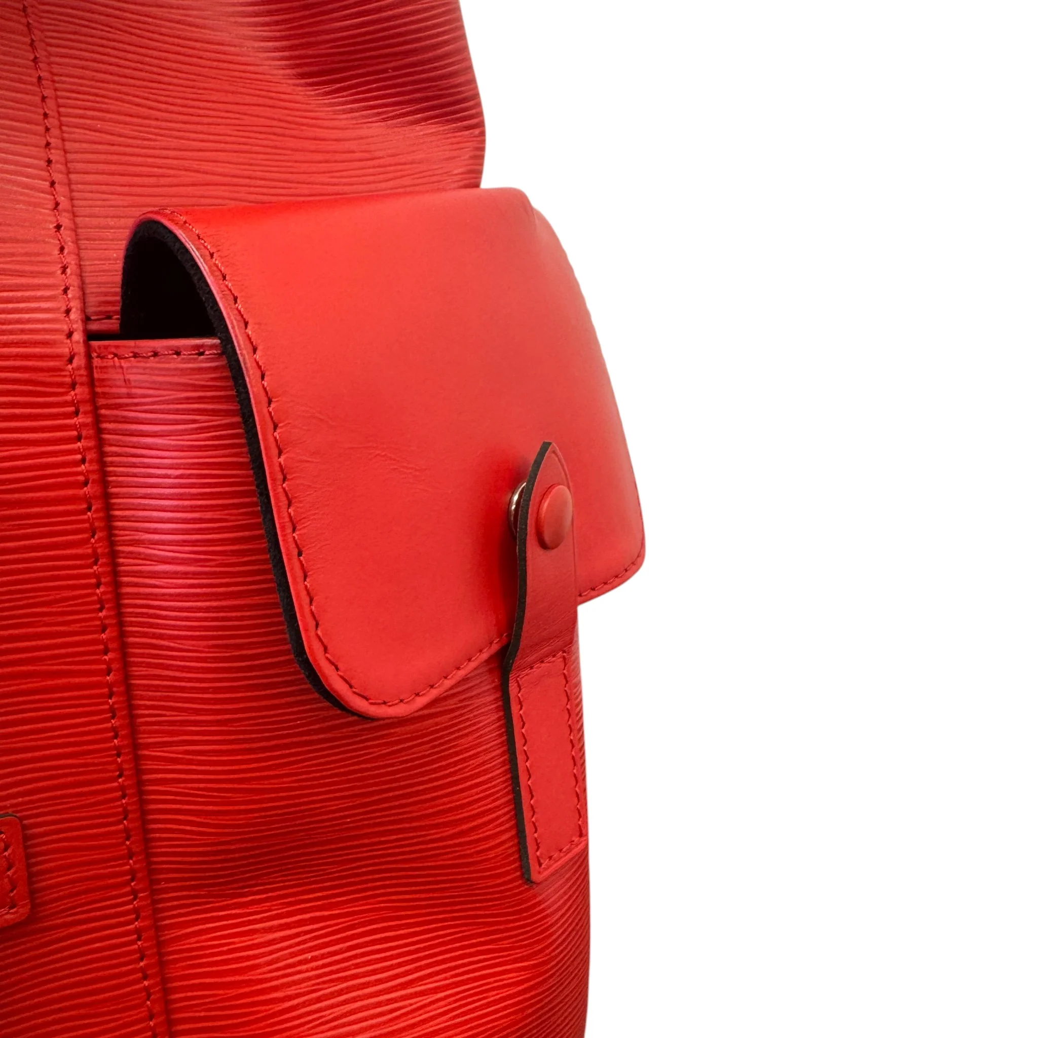 Men's Epi Leather Christopher X Supreme Backpack Red - Image 10