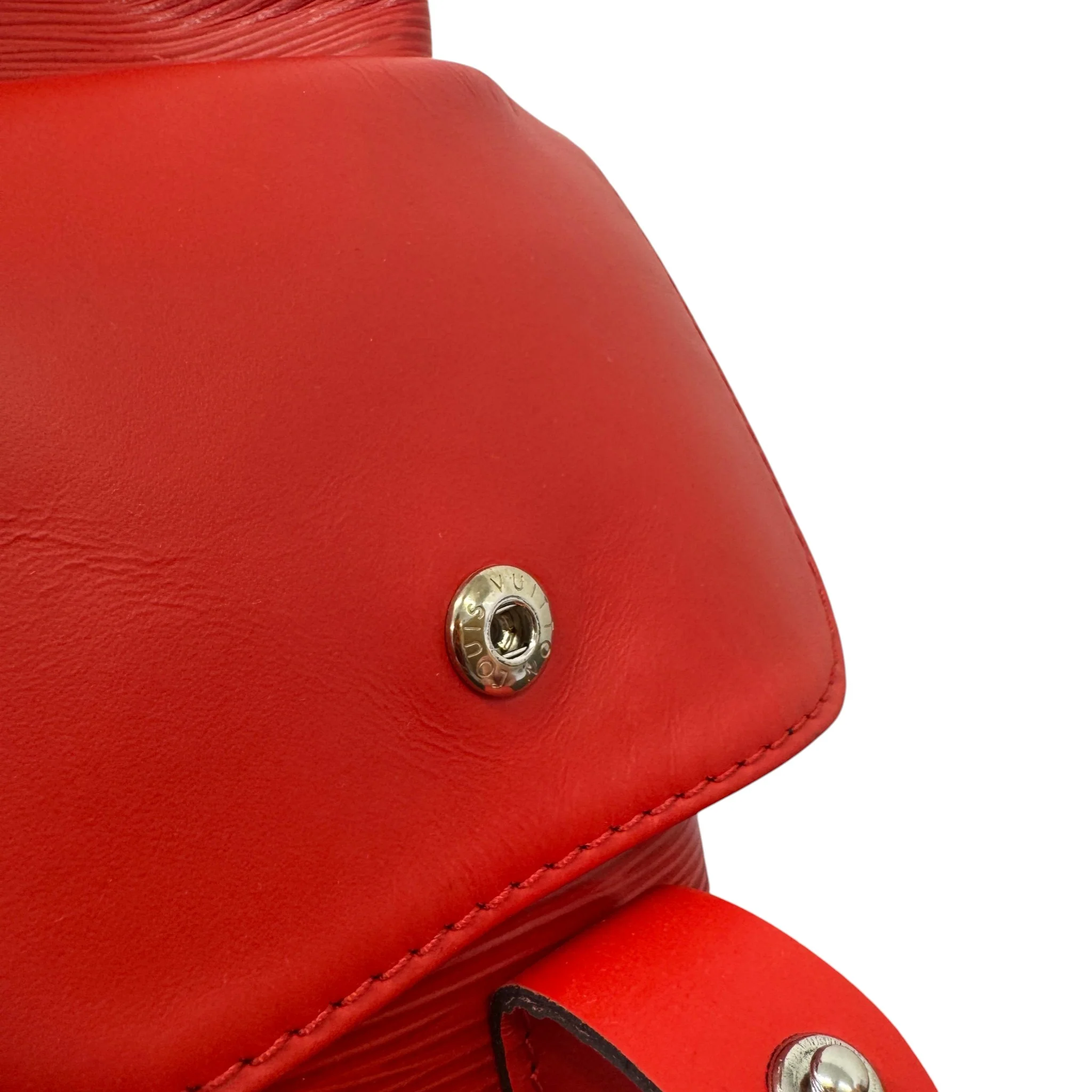 Men's Epi Leather Christopher X Supreme Backpack Red - Image 11