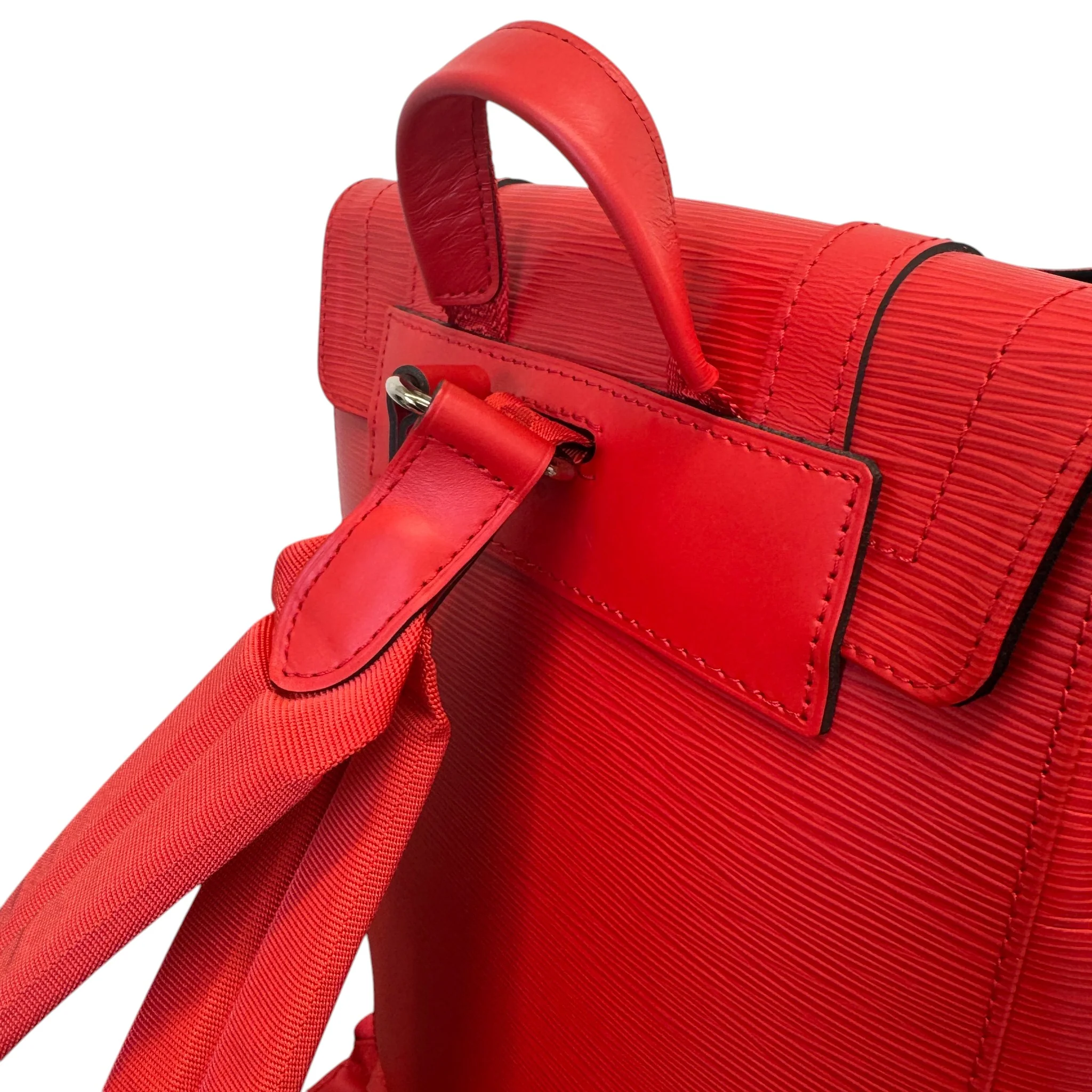Men's Epi Leather Christopher X Supreme Backpack Red - Image 13