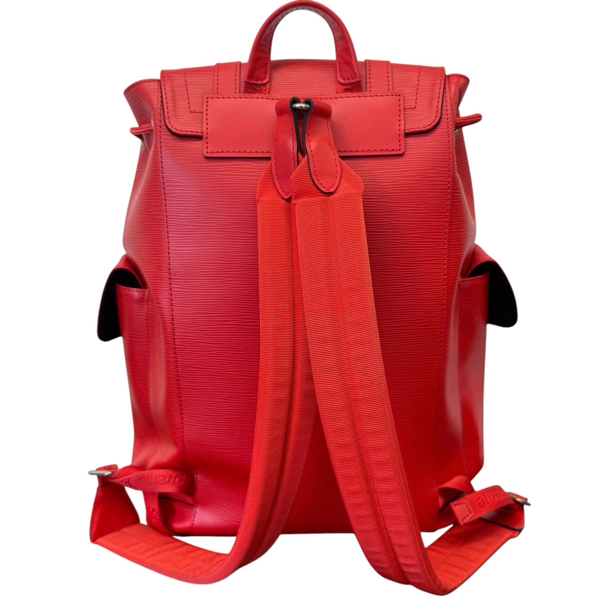 Men's Epi Leather Christopher X Supreme Backpack Red - Image 16