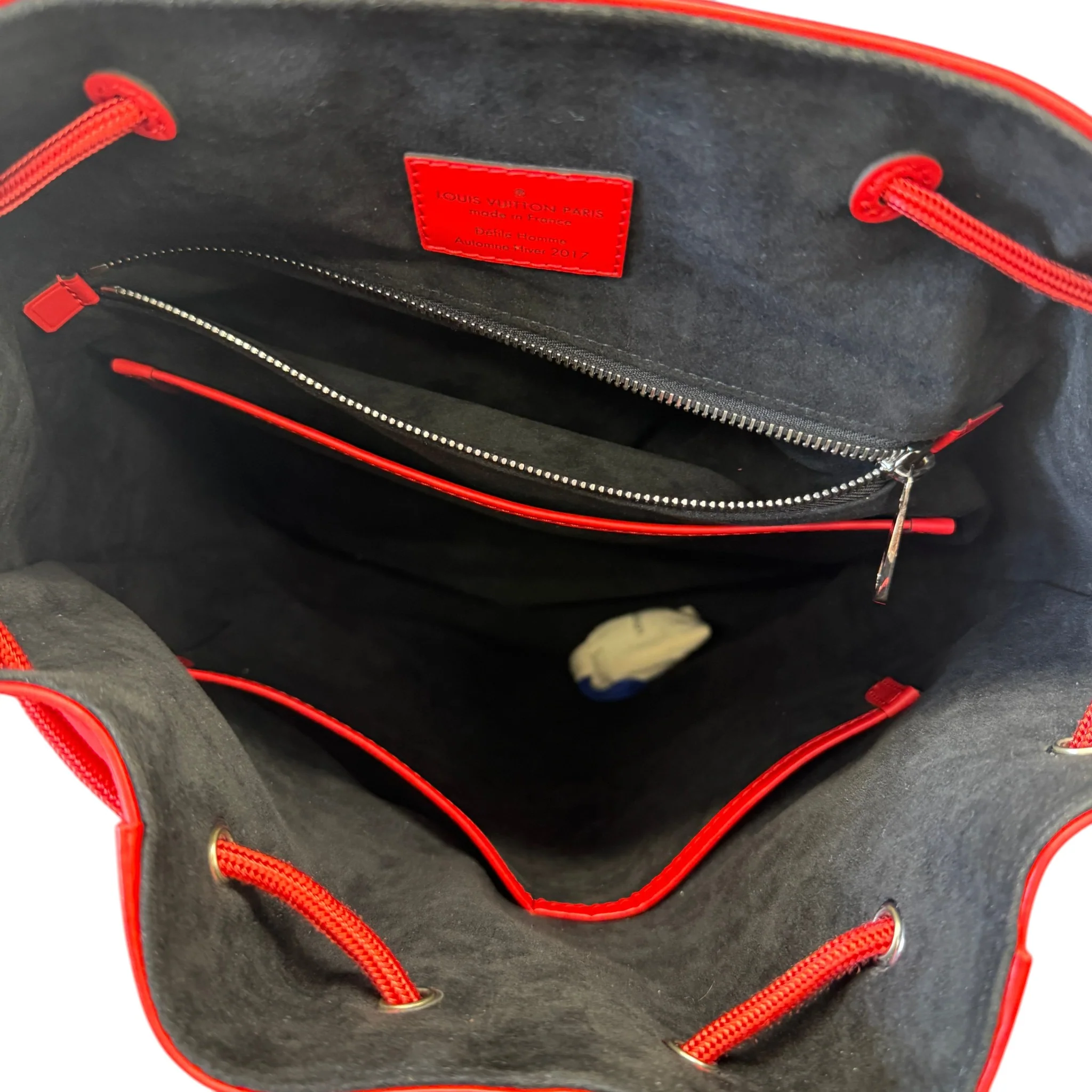 Men's Epi Leather Christopher X Supreme Backpack Red - Image 19