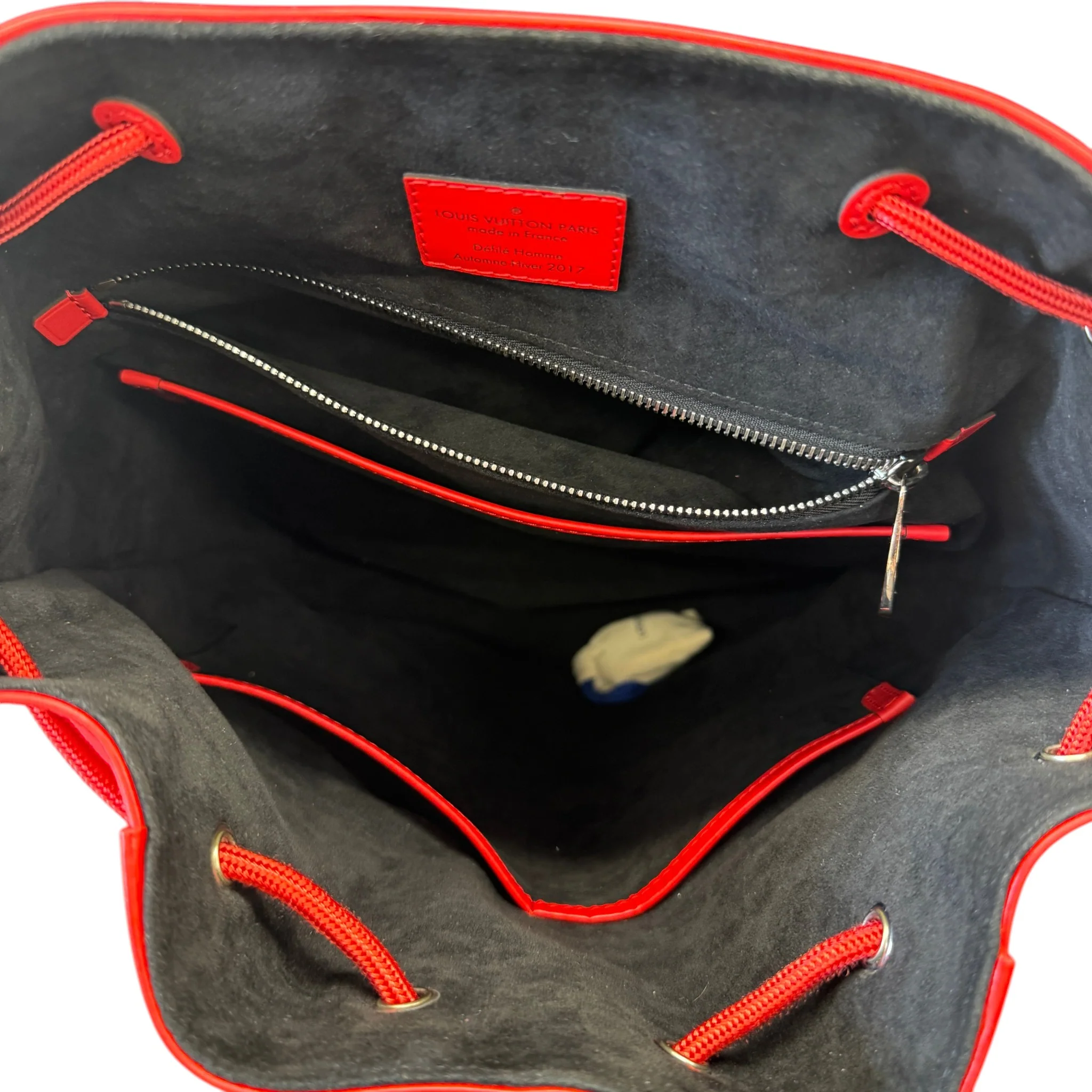 Men's Epi Leather Christopher X Supreme Backpack Red - Image 20