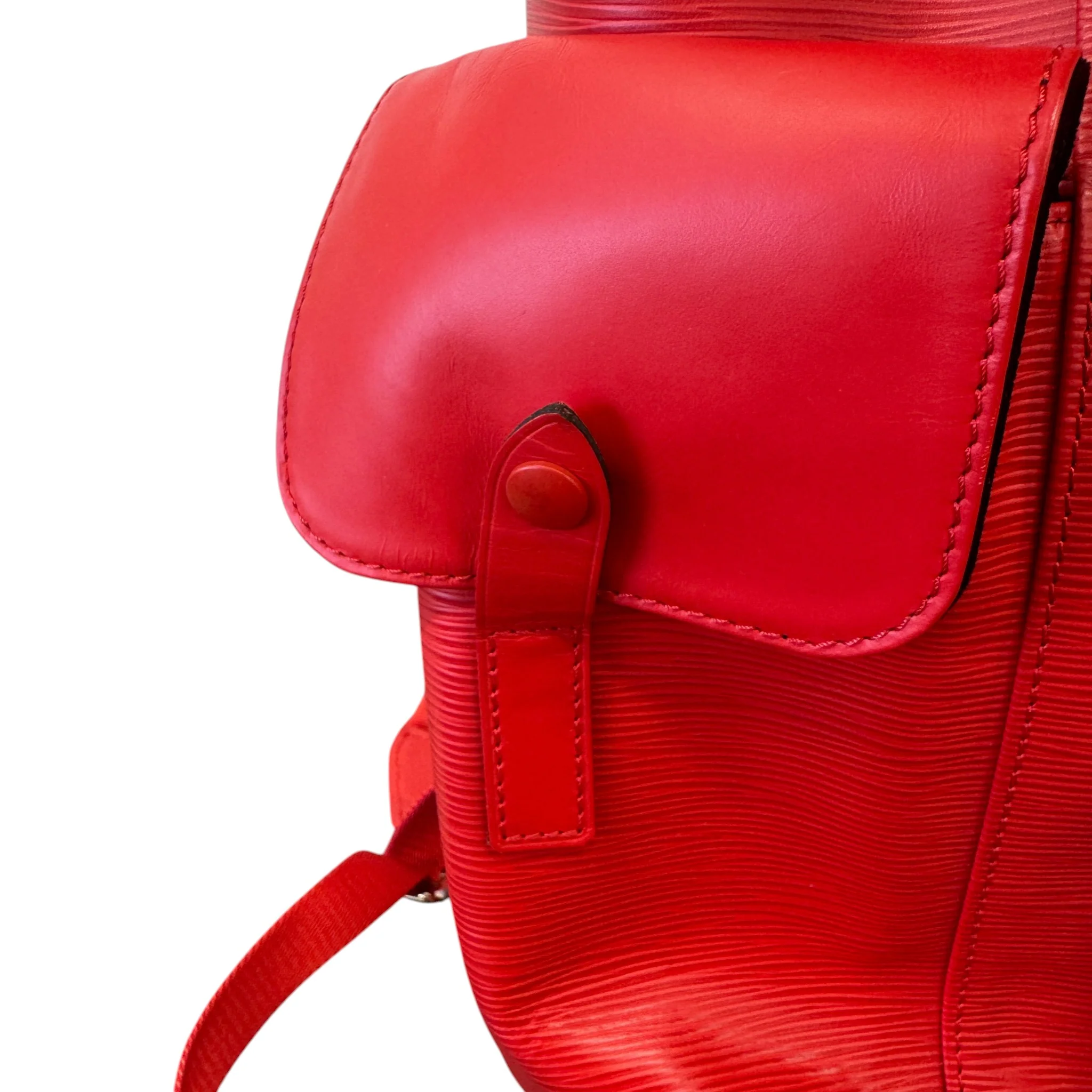 Men's Epi Leather Christopher X Supreme Backpack Red - Image 8