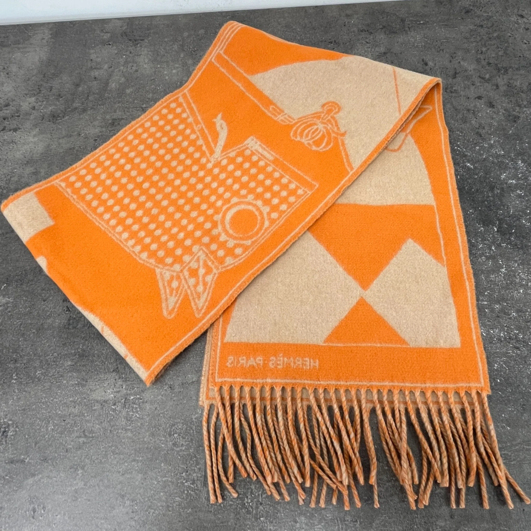 Men's Equestrian Tête-À-Tête Scarf Orange - Image 9