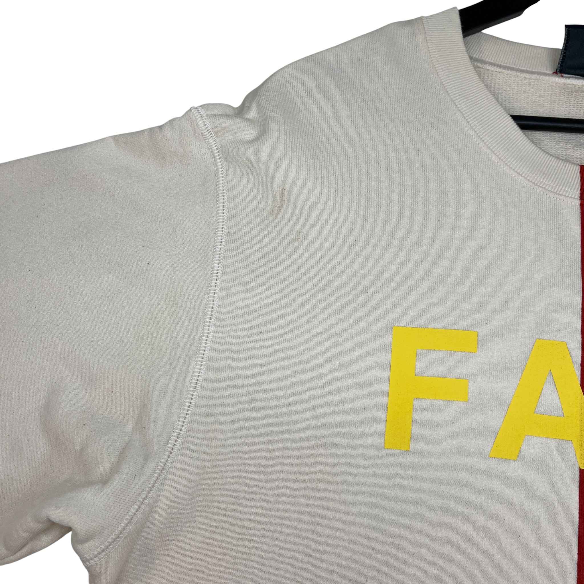 Men's Fake/Not Web Print Sweatshirt Beige Size M - Image 11