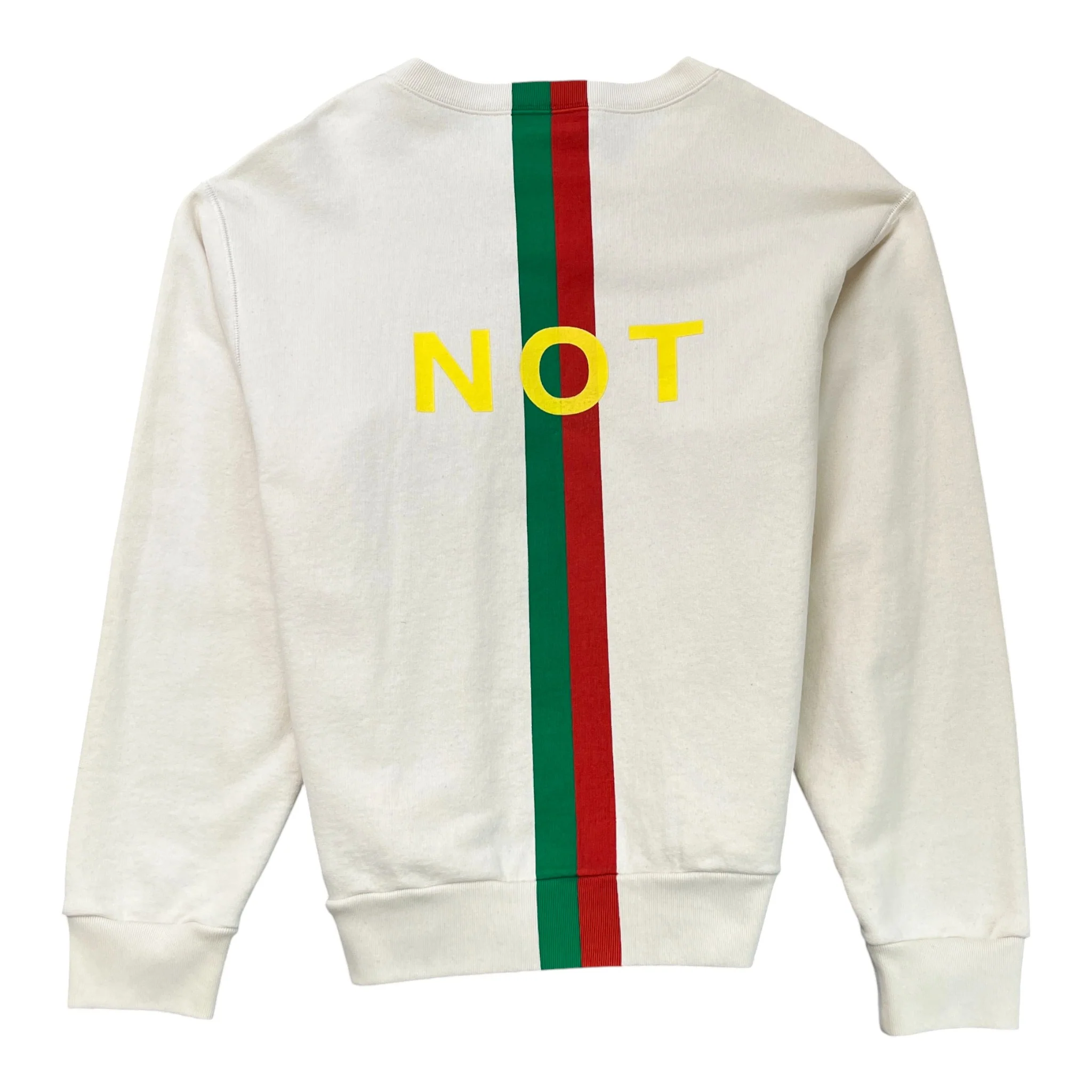 Men's Fake/Not Web Print Sweatshirt Beige Size M - Image 2