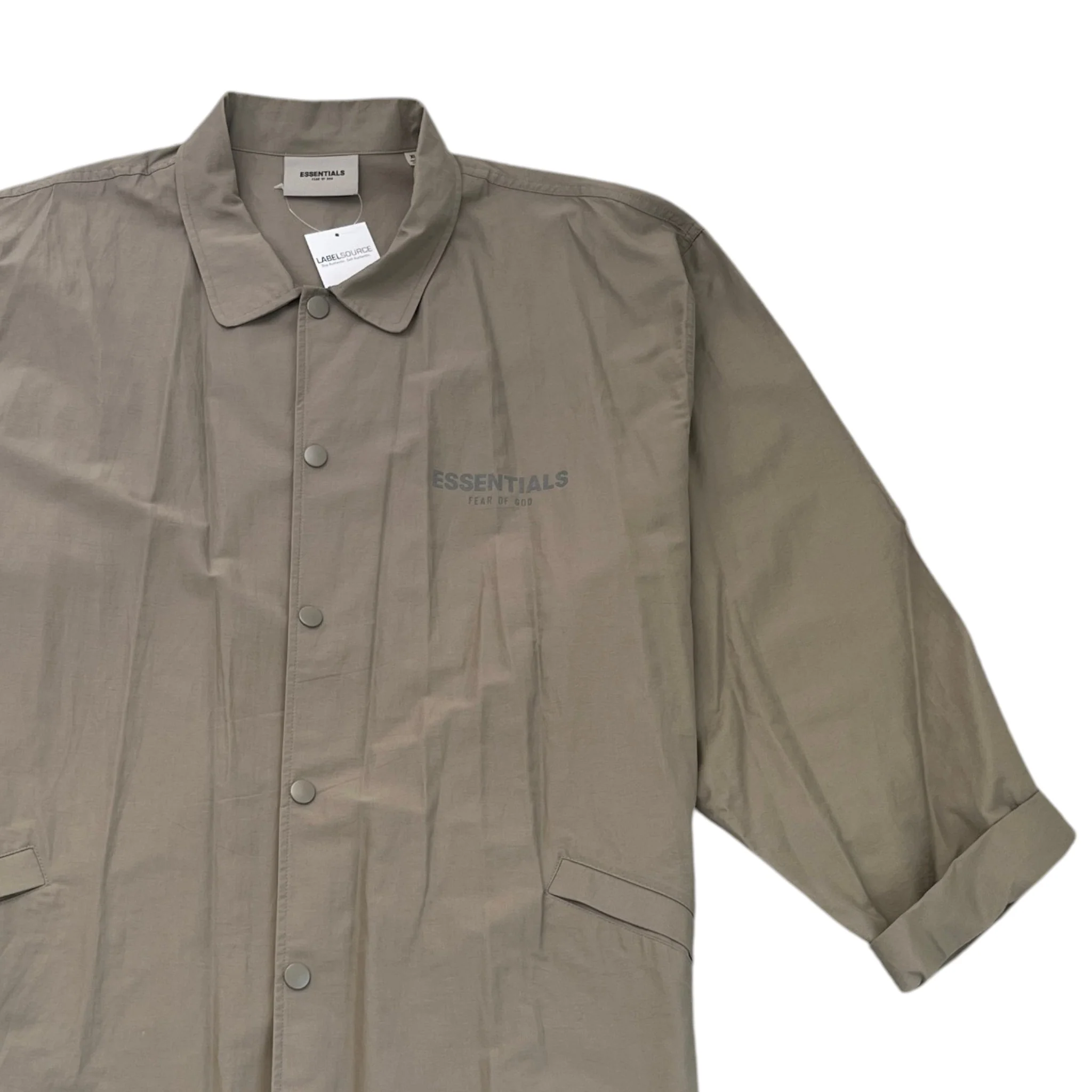 Men's Fear Of God Coaches Jacket Khaki Size XL - Image 3