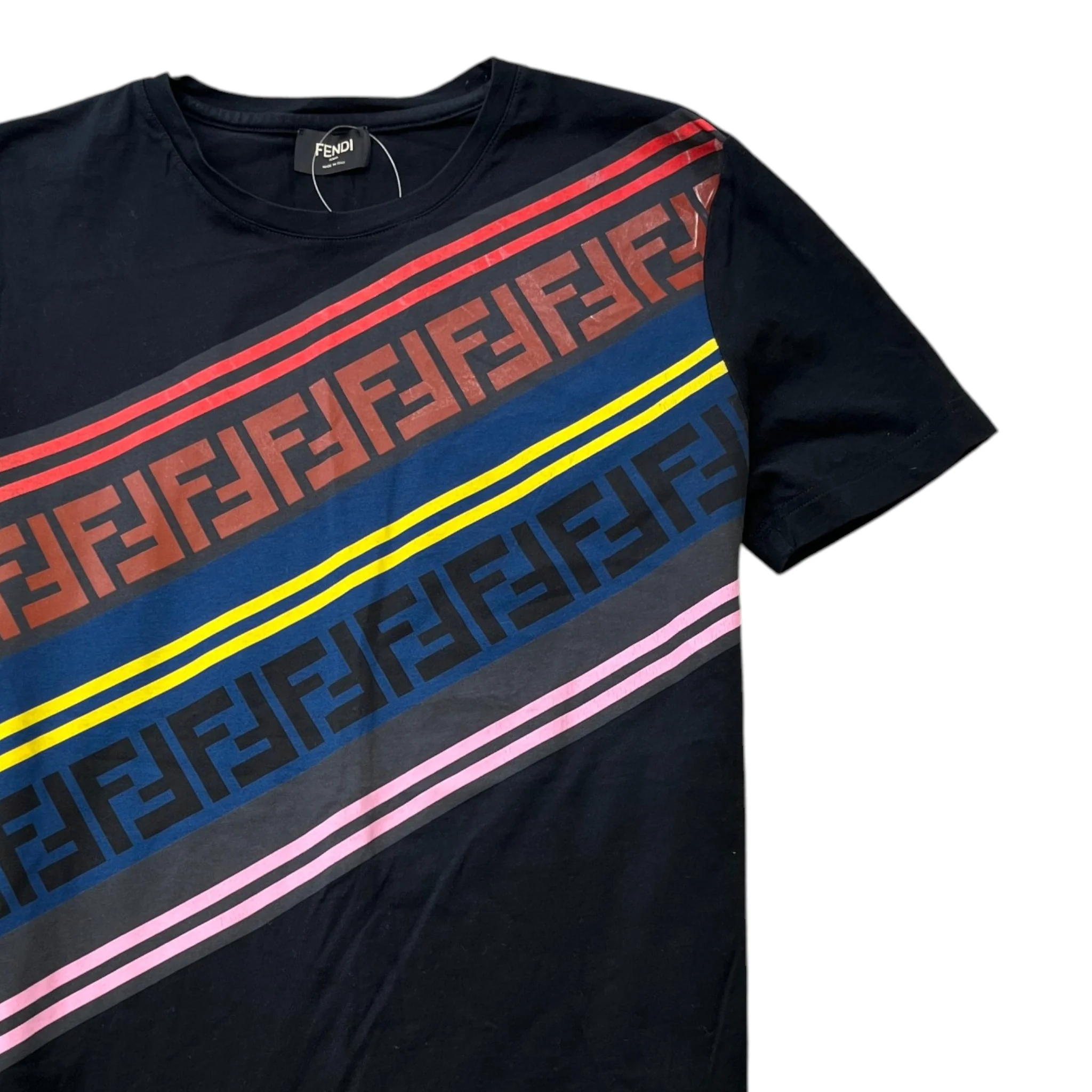 Men's Ff Logo Print T-Shirt Black Size XS - Image 3