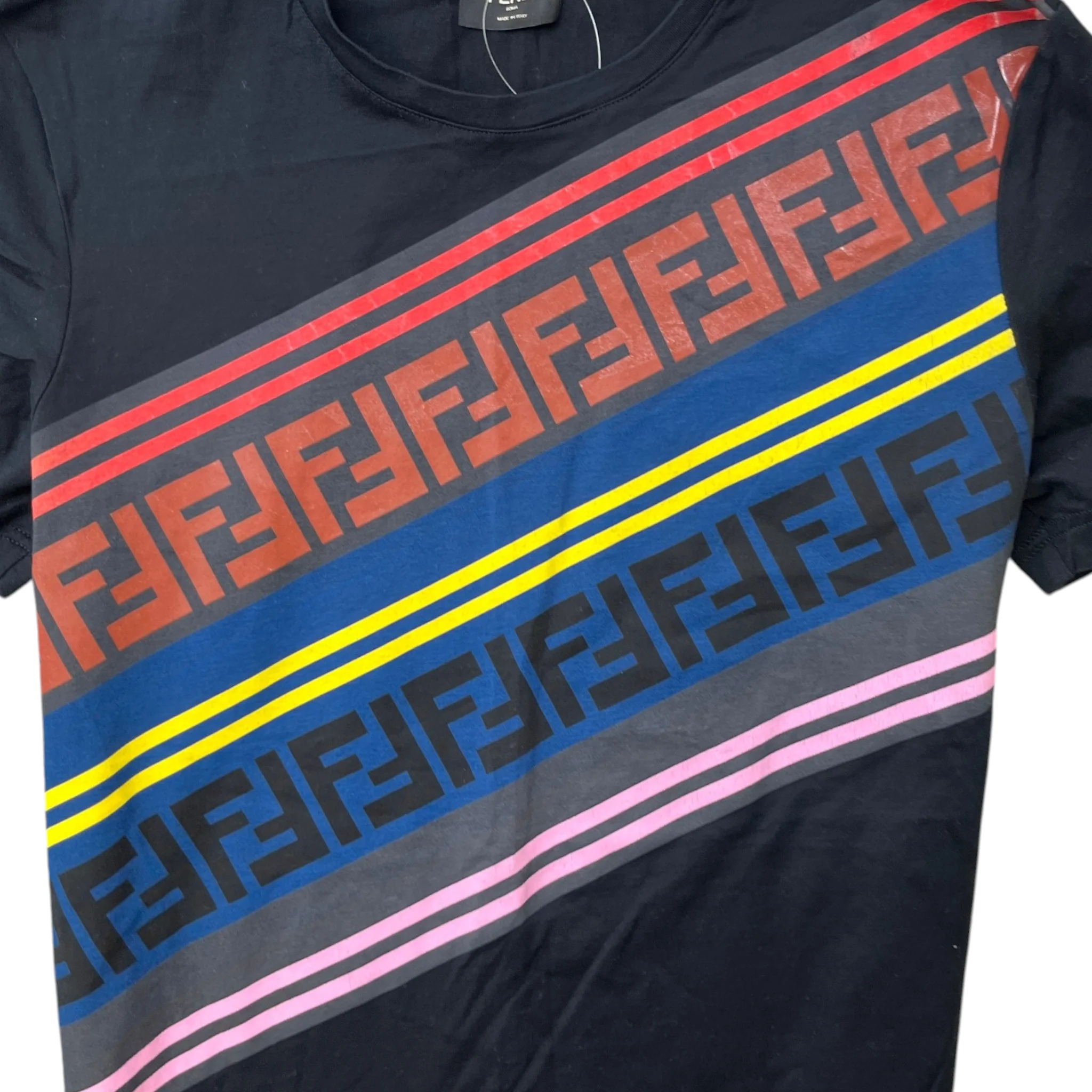 Men's Ff Logo Print T-Shirt Black Size XS - Image 5