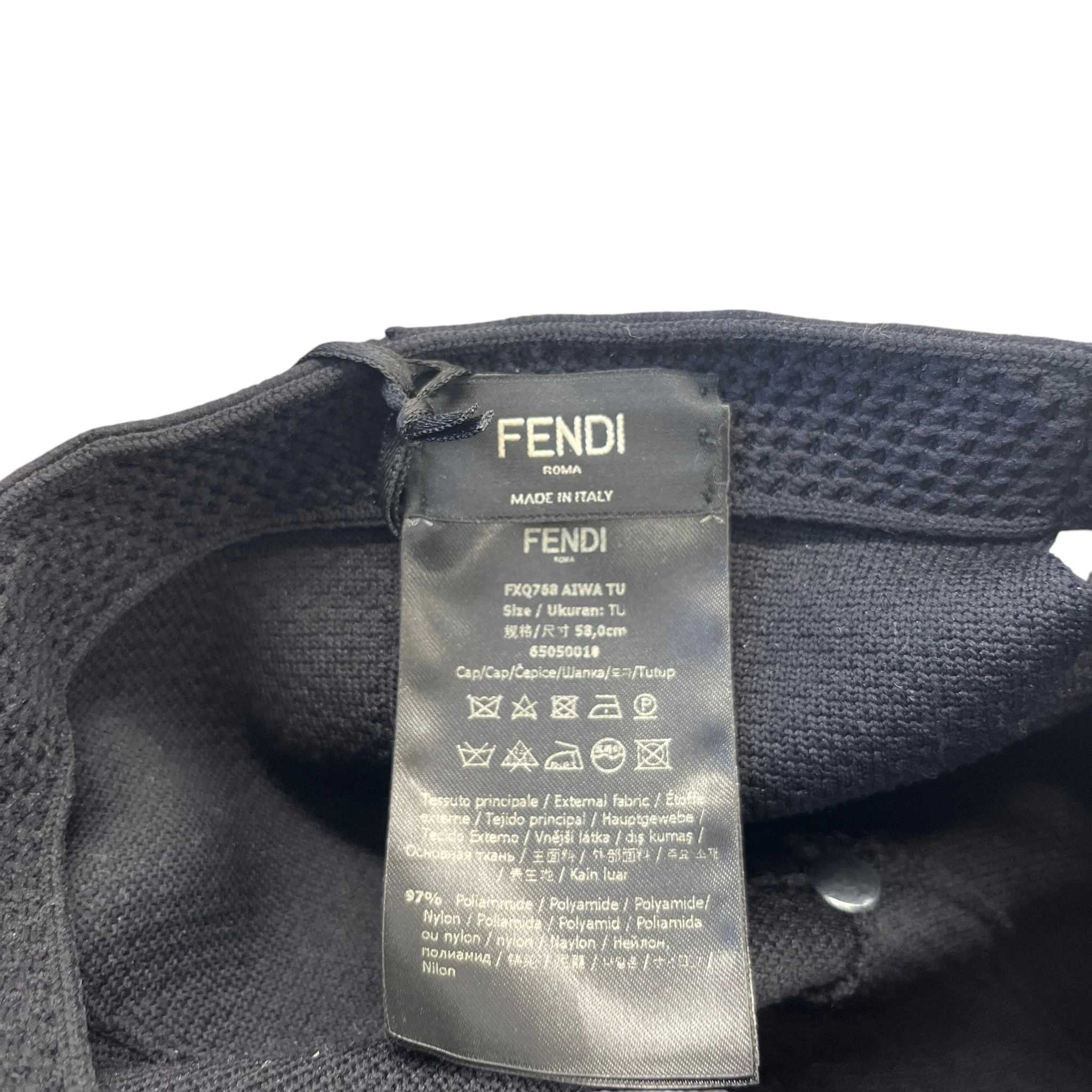 Men's Ff Monogram Mesh Hat Black - Image 9