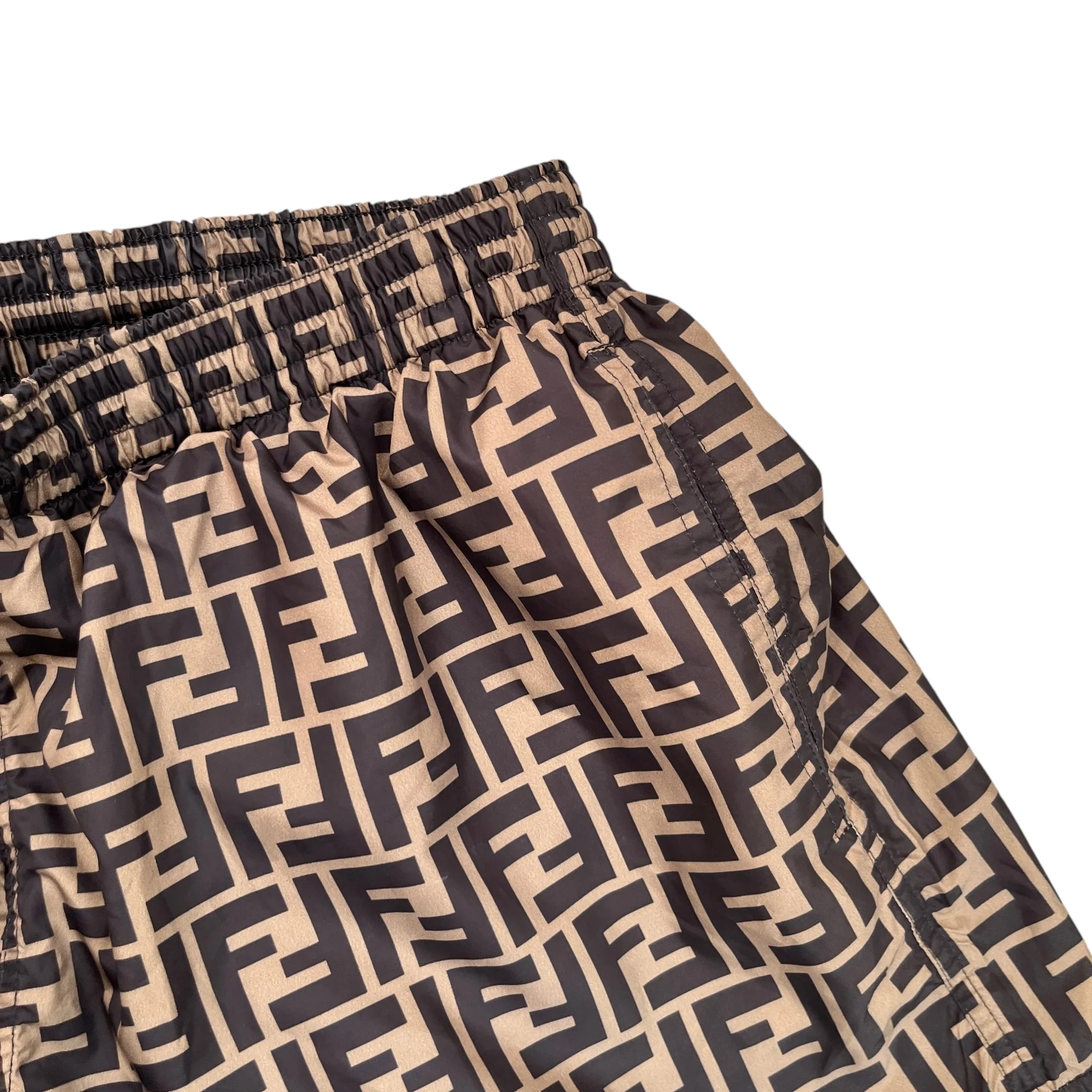 Men's Ff Monogram Motif Swim Shorts Brown Size W30 / IT 46 - Image 5