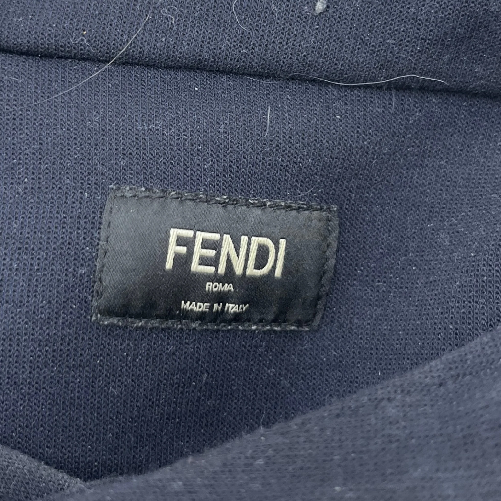 Men's Ff Monogram Stripe Hoodie Navy Size IT 48 / UK M - Image 7