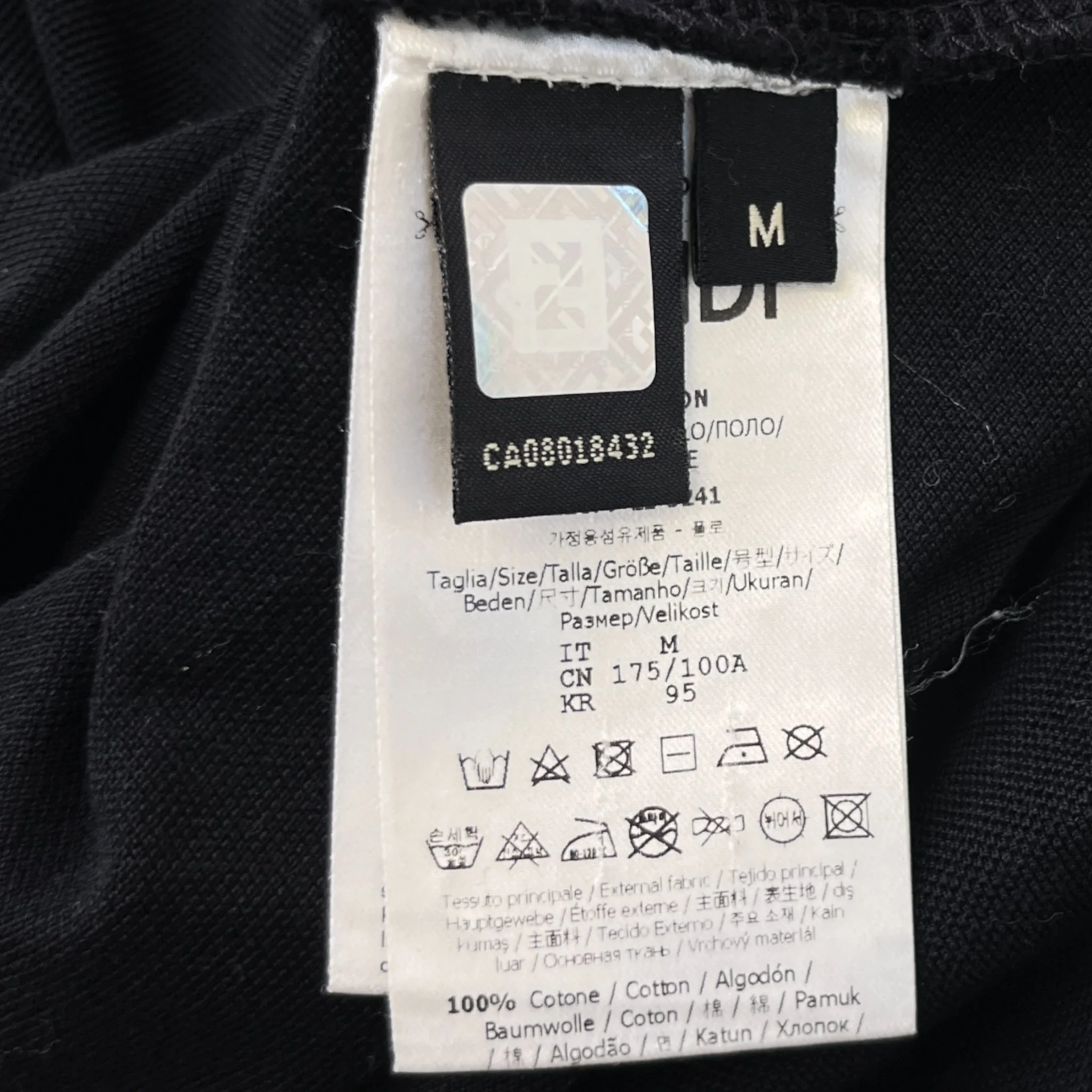 Men's Ff Zucca Polo Shirt Black Size M - Image 6