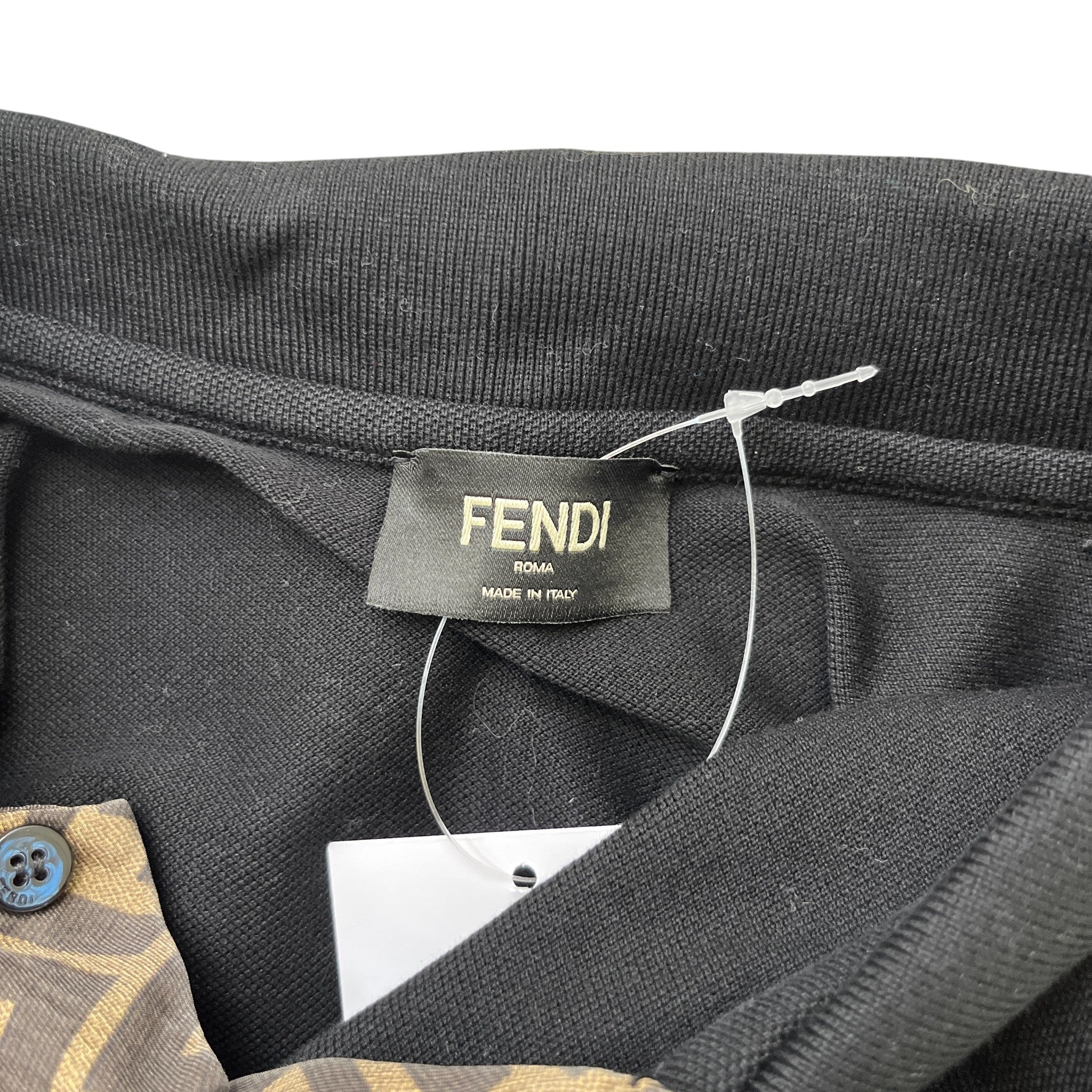 Men's Ff Zucca Polo Shirt Black Size M - Image 7