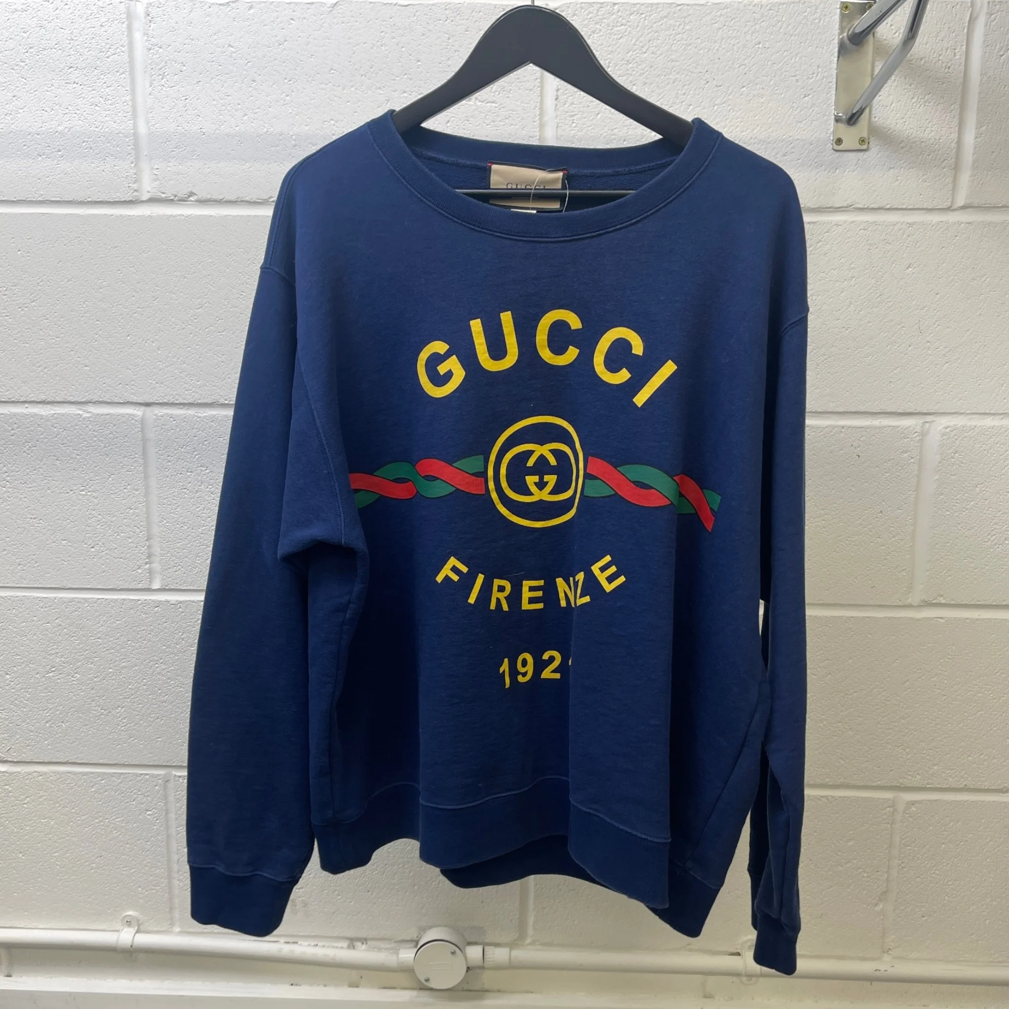 Men's Firenze 1921 Sweatshirt Blue Size L - Image 9
