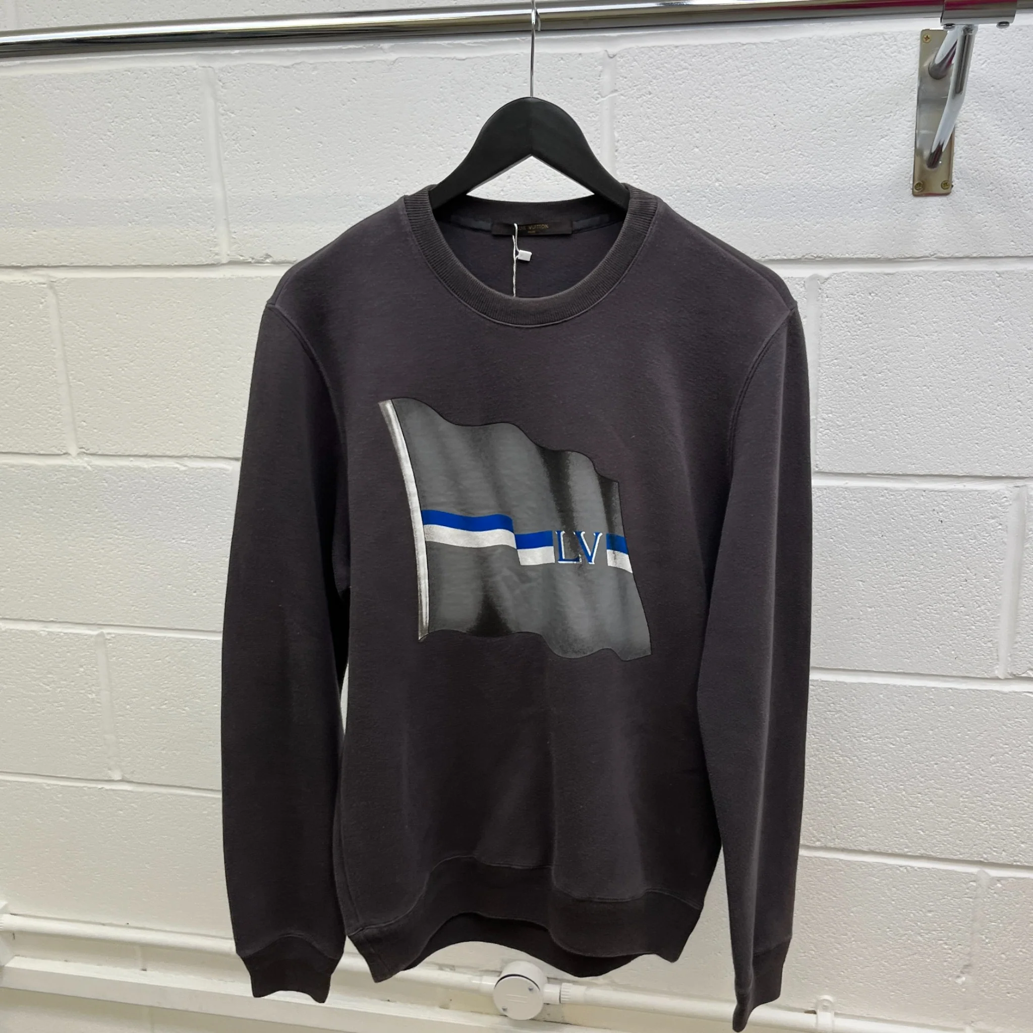Men's Flap Cup Sweatshirt Charcoal Size L - Image 8