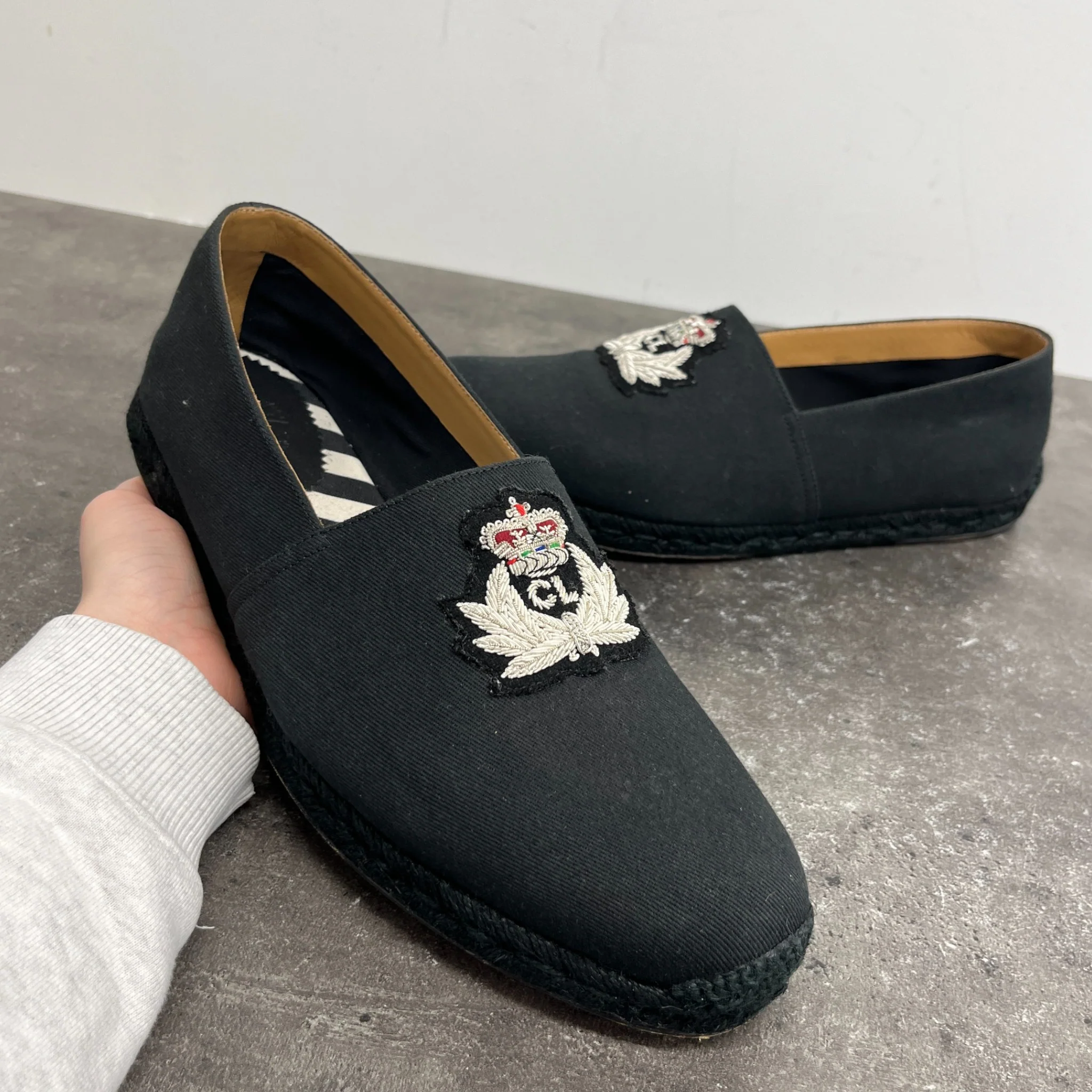 Men's Gala Embroidered Espadrilles Loafers Black Size EU 45 / UK 11 - Image 12