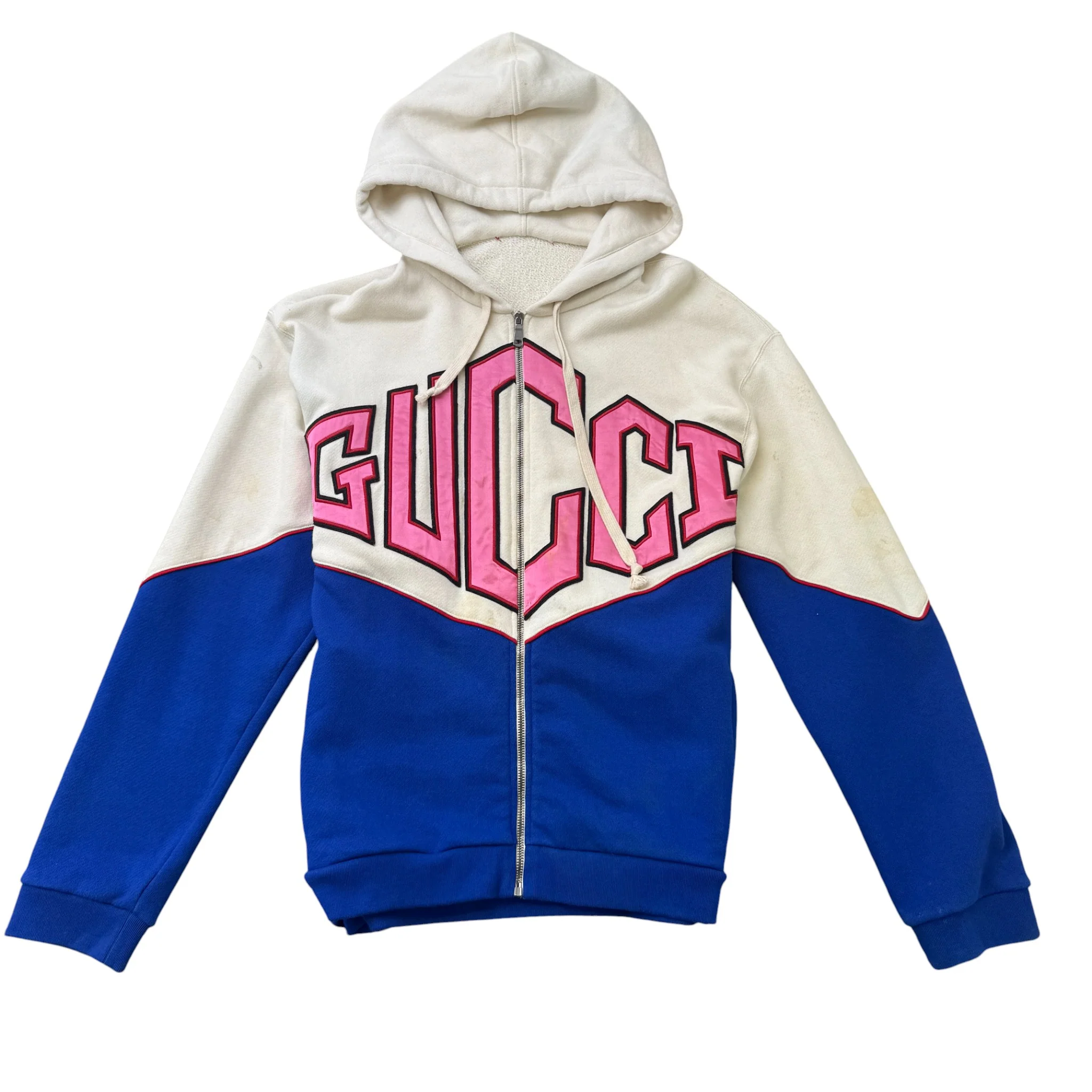 Men's Game Logo Felted Hoodie Blue Size M