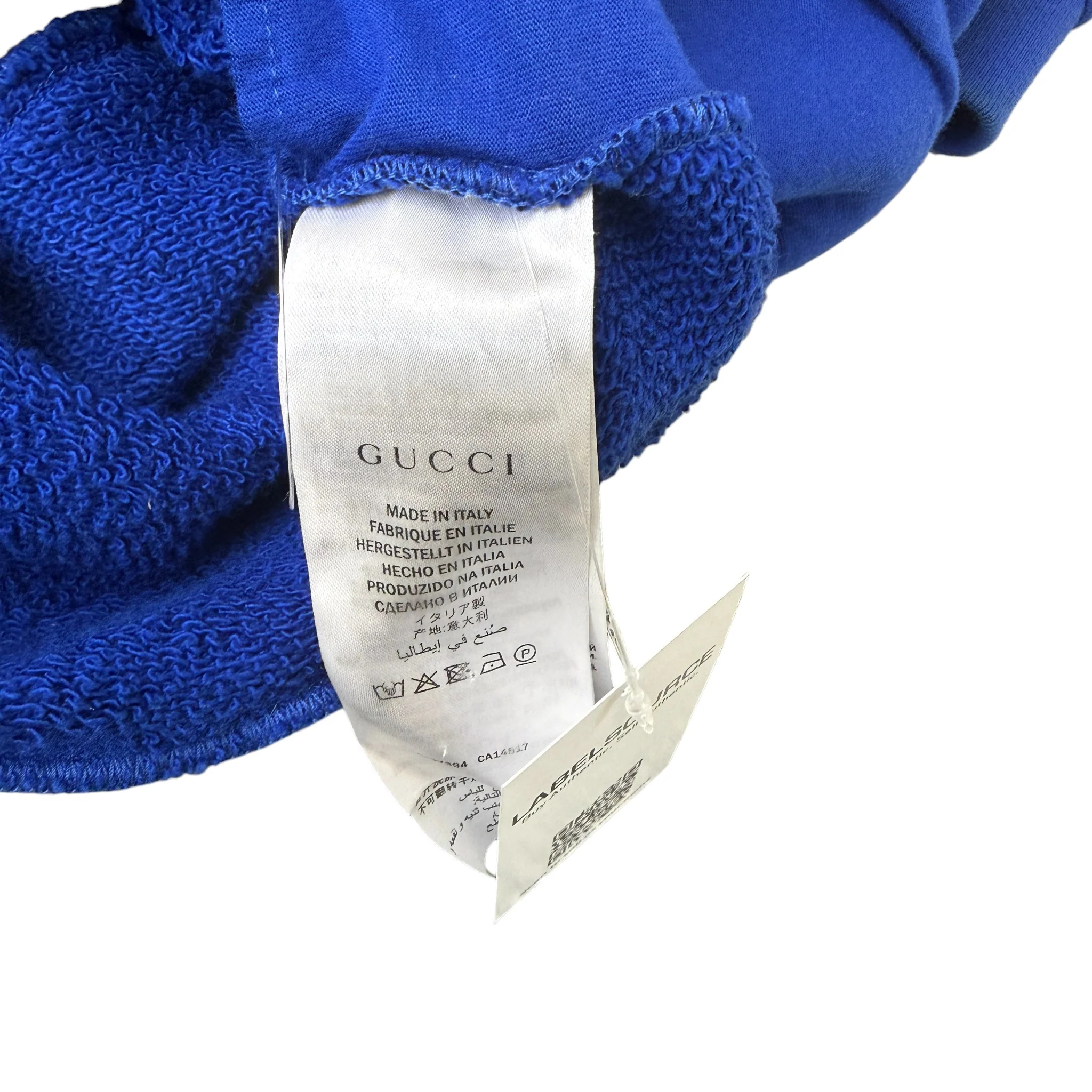 Men's Game Logo Felted Hoodie Blue Size M - Image 5