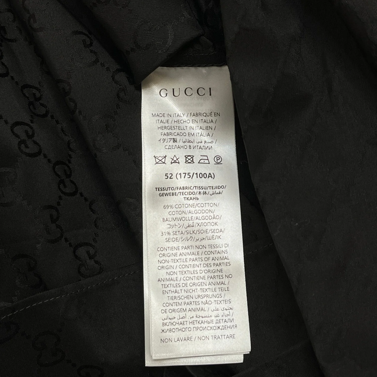 Men's Gg Faille Shirt Black Size IT 52 / UK XL - Image 8