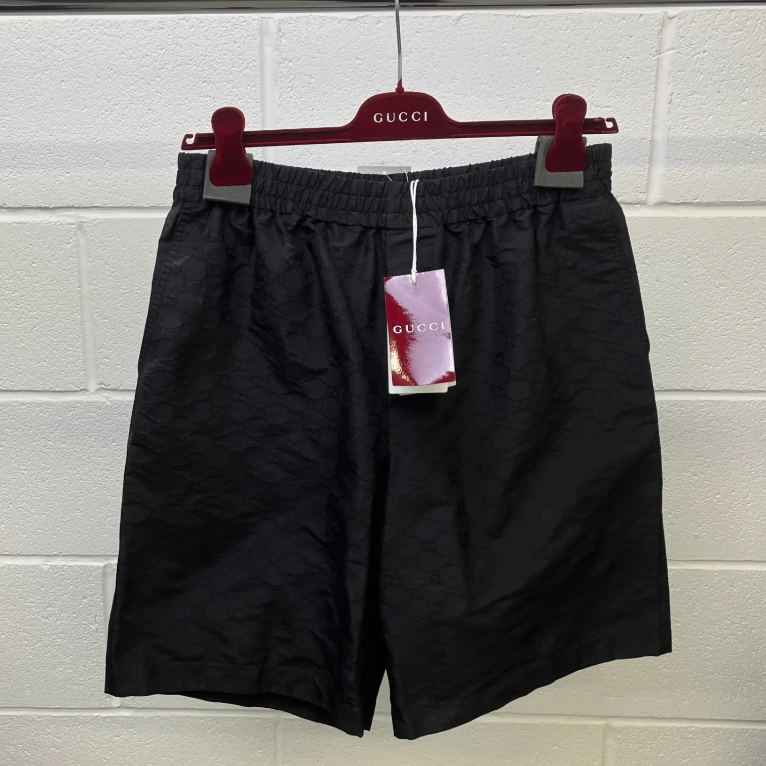 Men's Gg Faille Swim Shorts Black Size W36 / IT 52 - Image 8