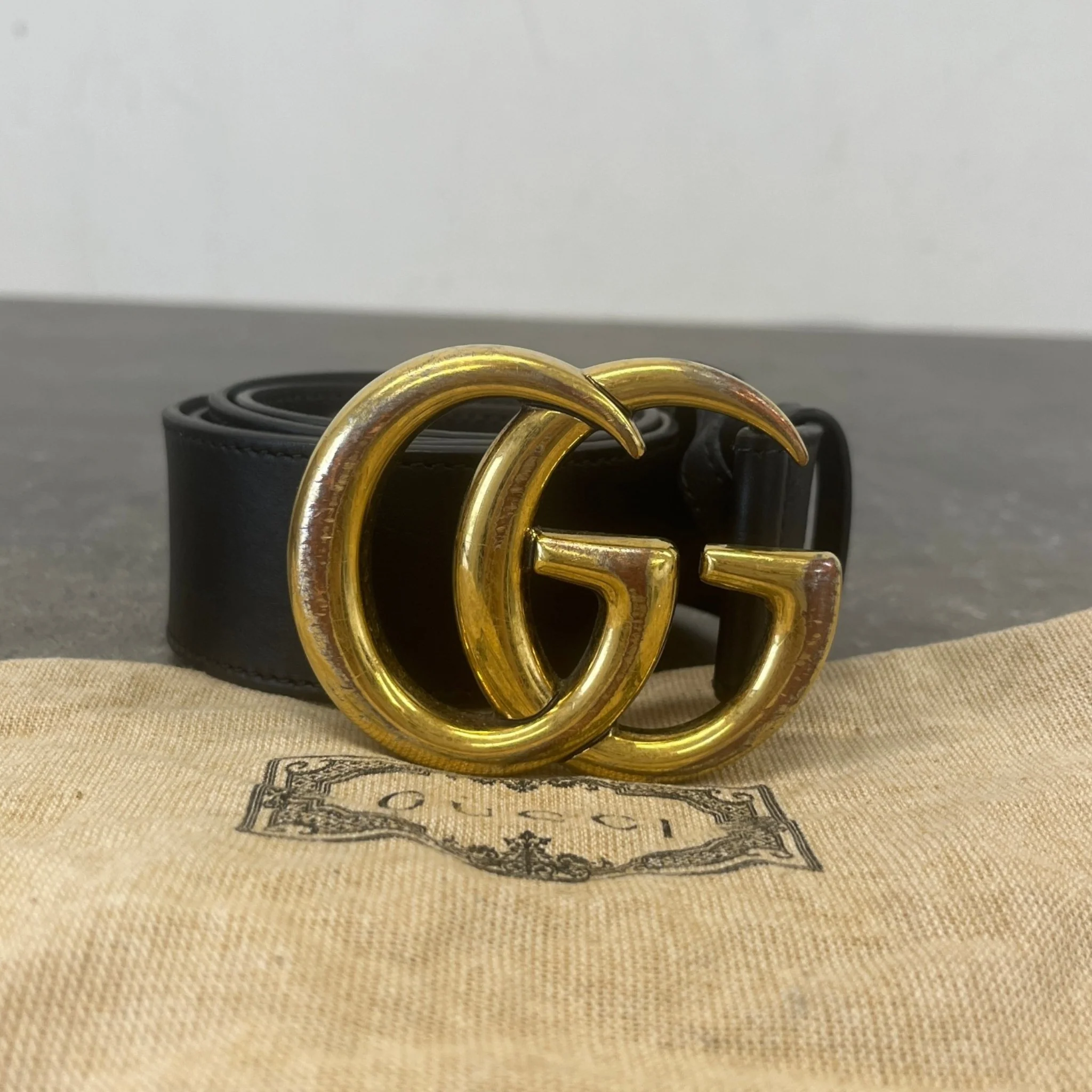 Men's Gg Marmont 90Cm Belt Black Size Waist 34" - Image 7