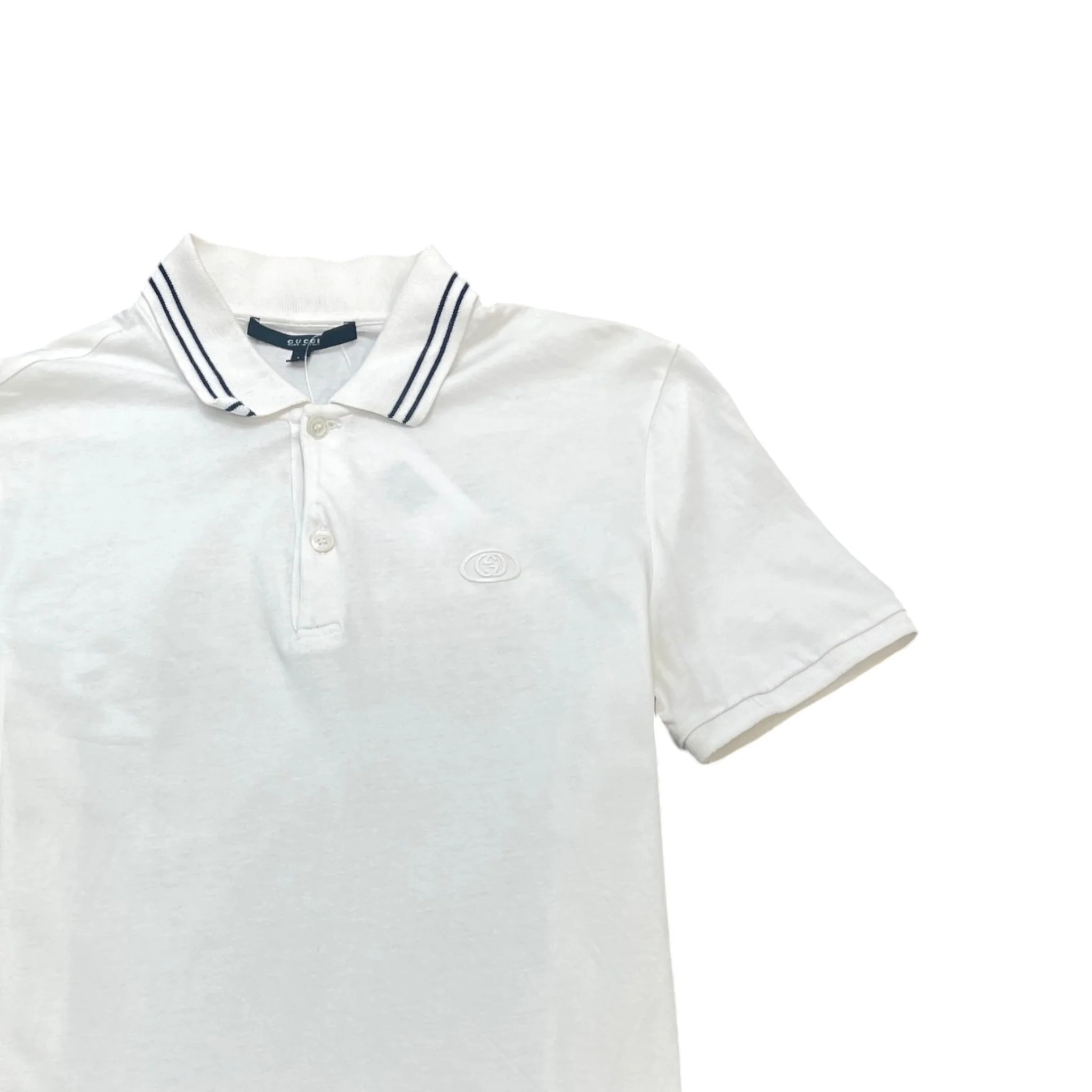 Men's Gg Marmont Logo Polo Shirt White Size M - Image 3