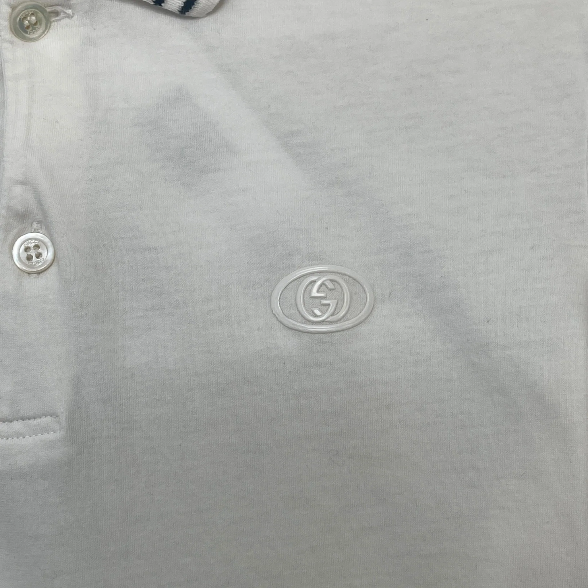 Men's Gg Marmont Logo Polo Shirt White Size M - Image 7