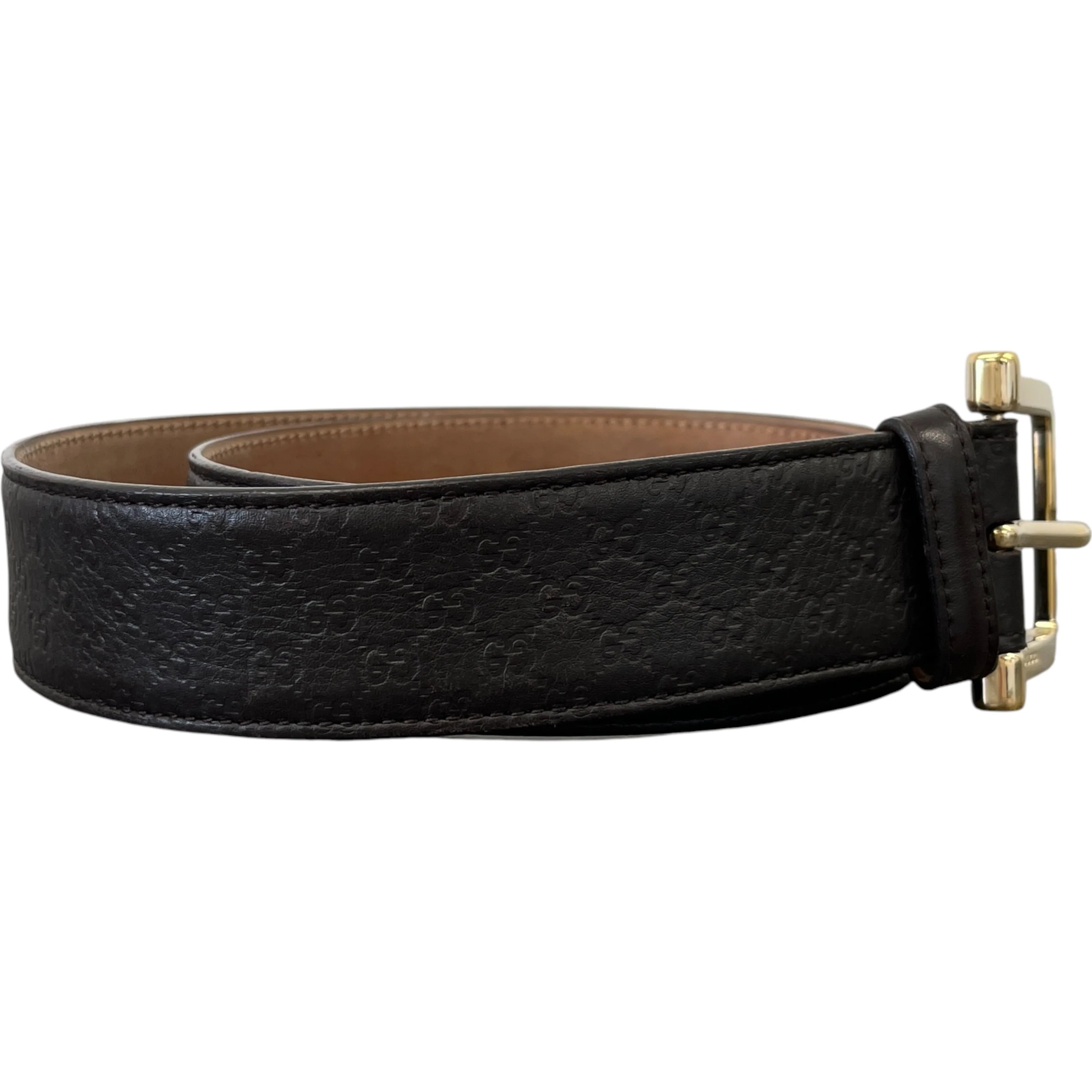 Men's Gg Monogram Belt Brown Size Waist 34" - Image 4